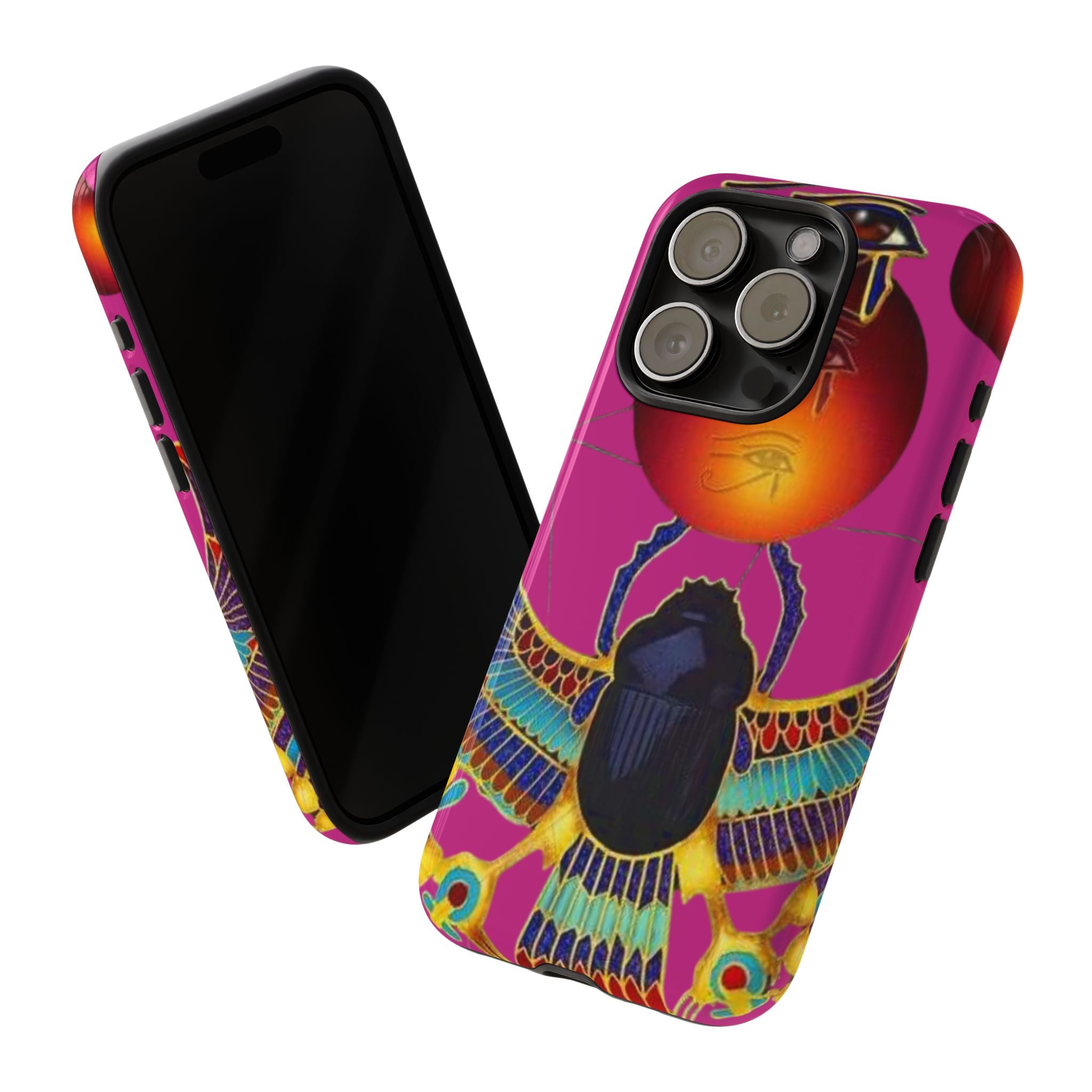 Vibrant Phone Case with Egyptian Inspired Design, Durable Phone Cover, Unique Gift for Her, Artful Accessory for Everyday Use