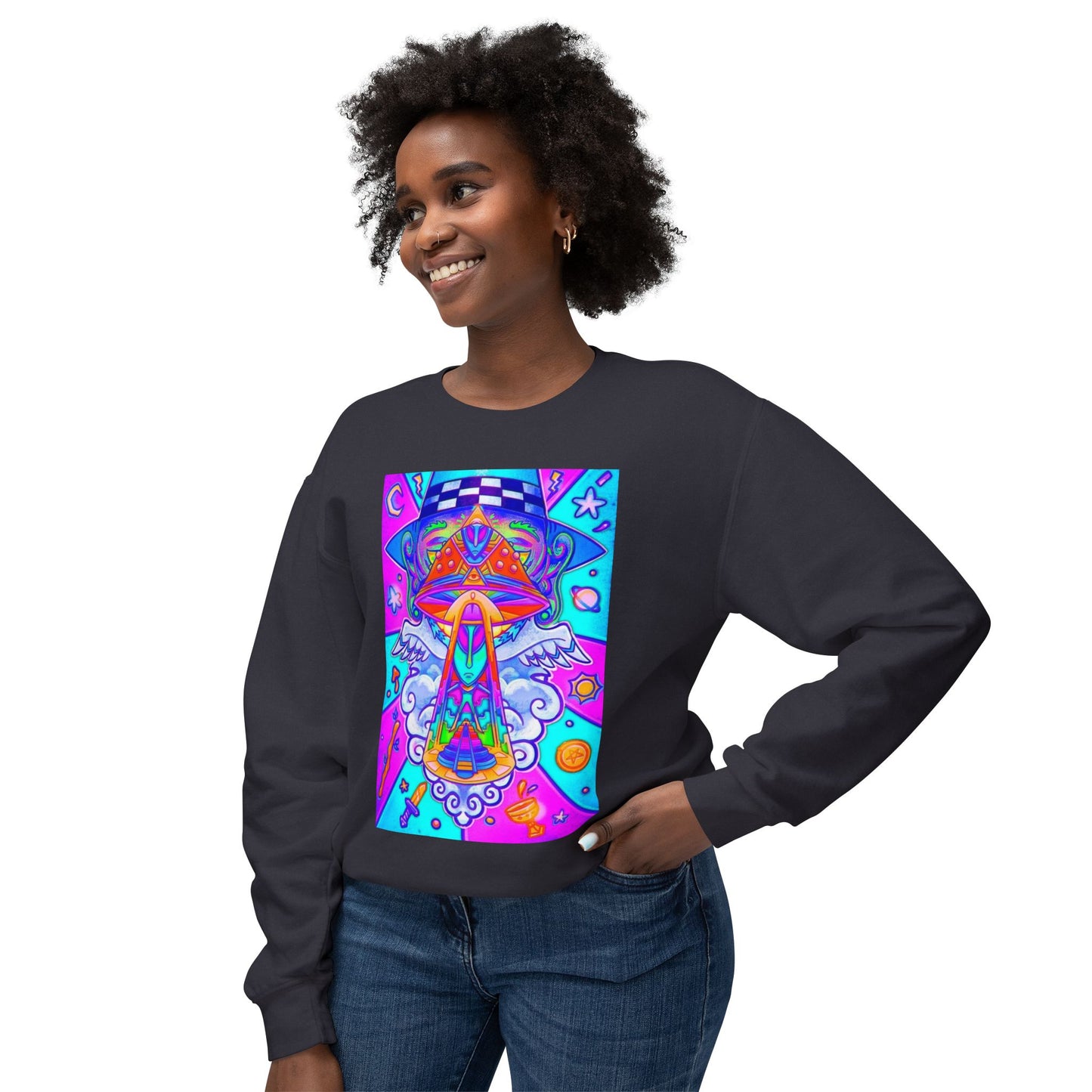 Psychedelic Art Crewneck Sweatshirt, Colorful Art Pullover, Unique Graphic Sweatshirt, Perfect Gift for Artists, Cozy Casual Wear