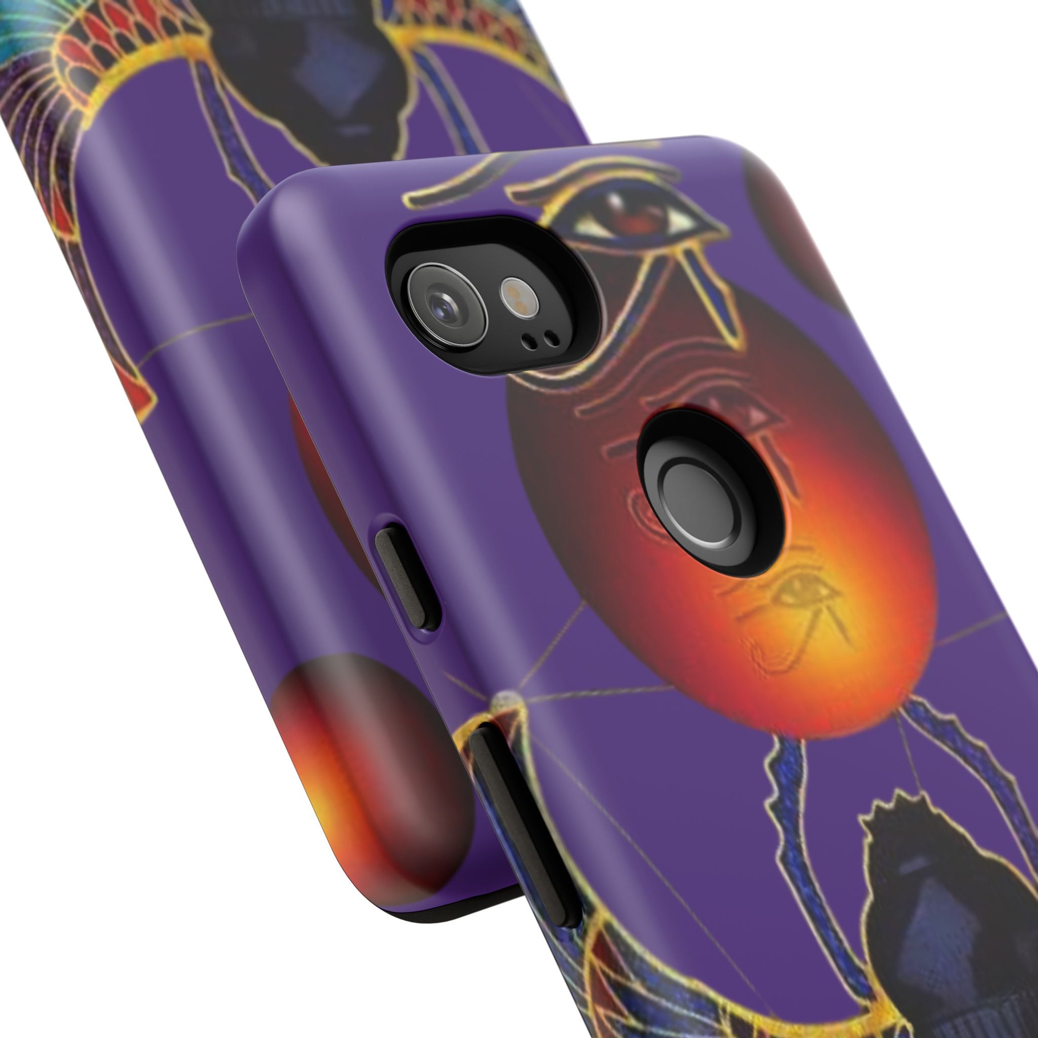 Colorful Phone Case with Egyptian-Inspired Design, Tough Cases for Gift, Phone Protection, Unique Accessories, Festival Style, Phone Cover