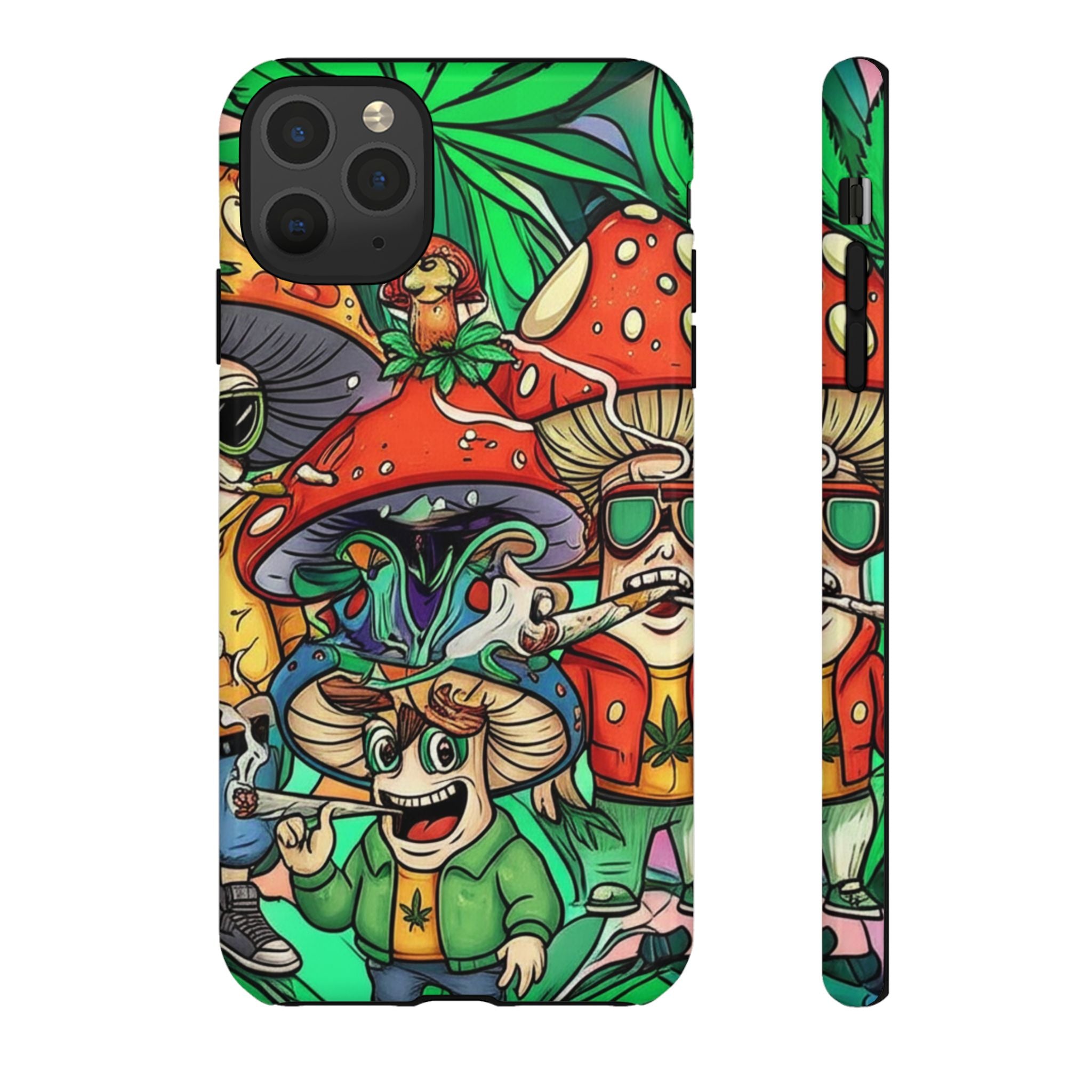 Vibrant Phone Case Featuring Funky Mushroom Art, Tough Cases, Trendy Accessories, Unique Gifts, Eclectic Style, Phone Protection