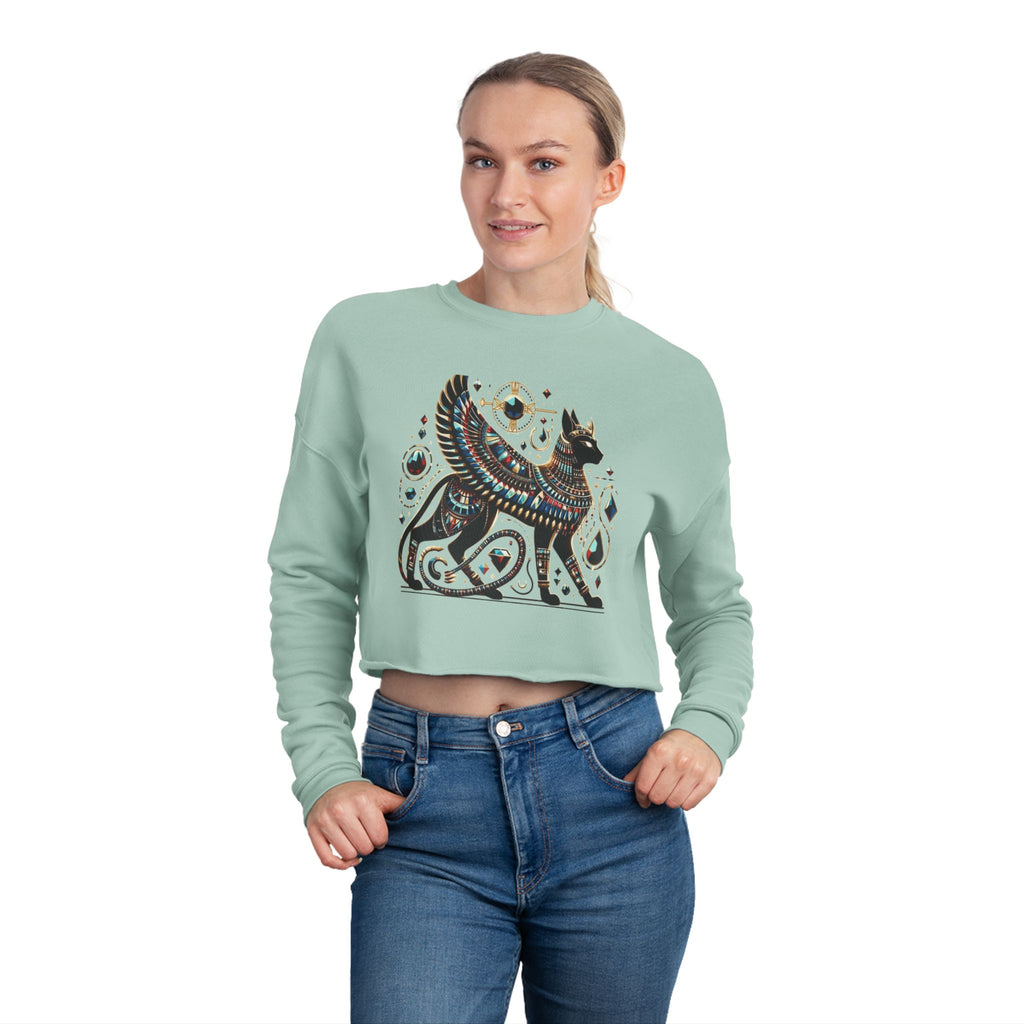 Chic Cat-Themed Women's Cropped Sweatshirt - Perfect for Everyday Wear, Cozy Casual Style, Gift for Cat Lovers, Trendy Fall Fashion, [...]
