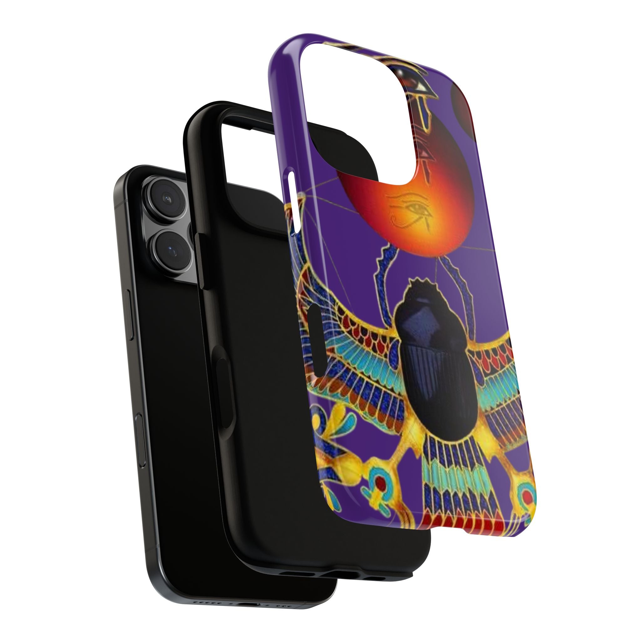 Colorful Phone Case with Egyptian-Inspired Design, Tough Cases for Gift, Phone Protection, Unique Accessories, Festival Style, Phone Cover