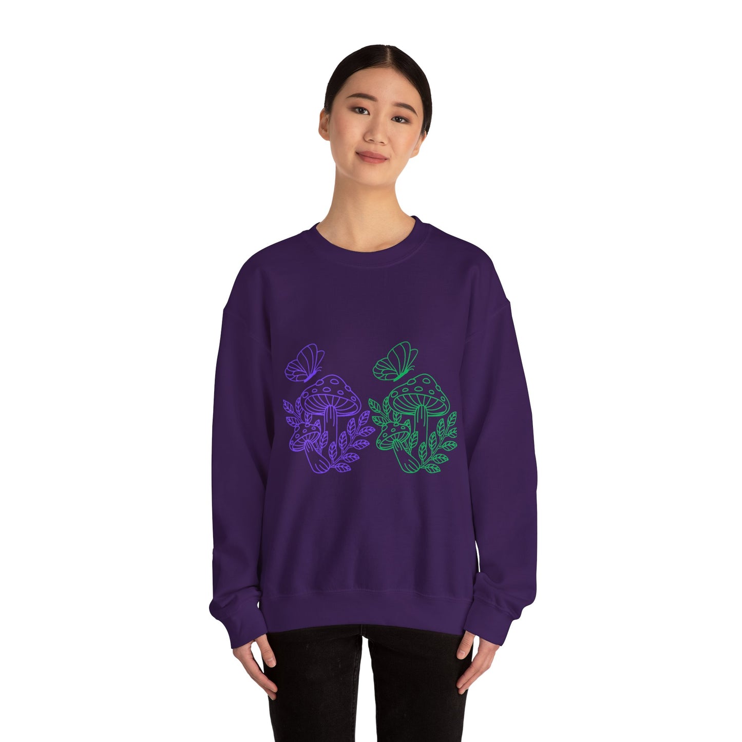 Whimsical Mushroom Crewneck Sweatshirt, Cozy Unisex Sweater, Nature-Inspired Apparel, Perfect for Gifts, Spring Style, Casual Comfort