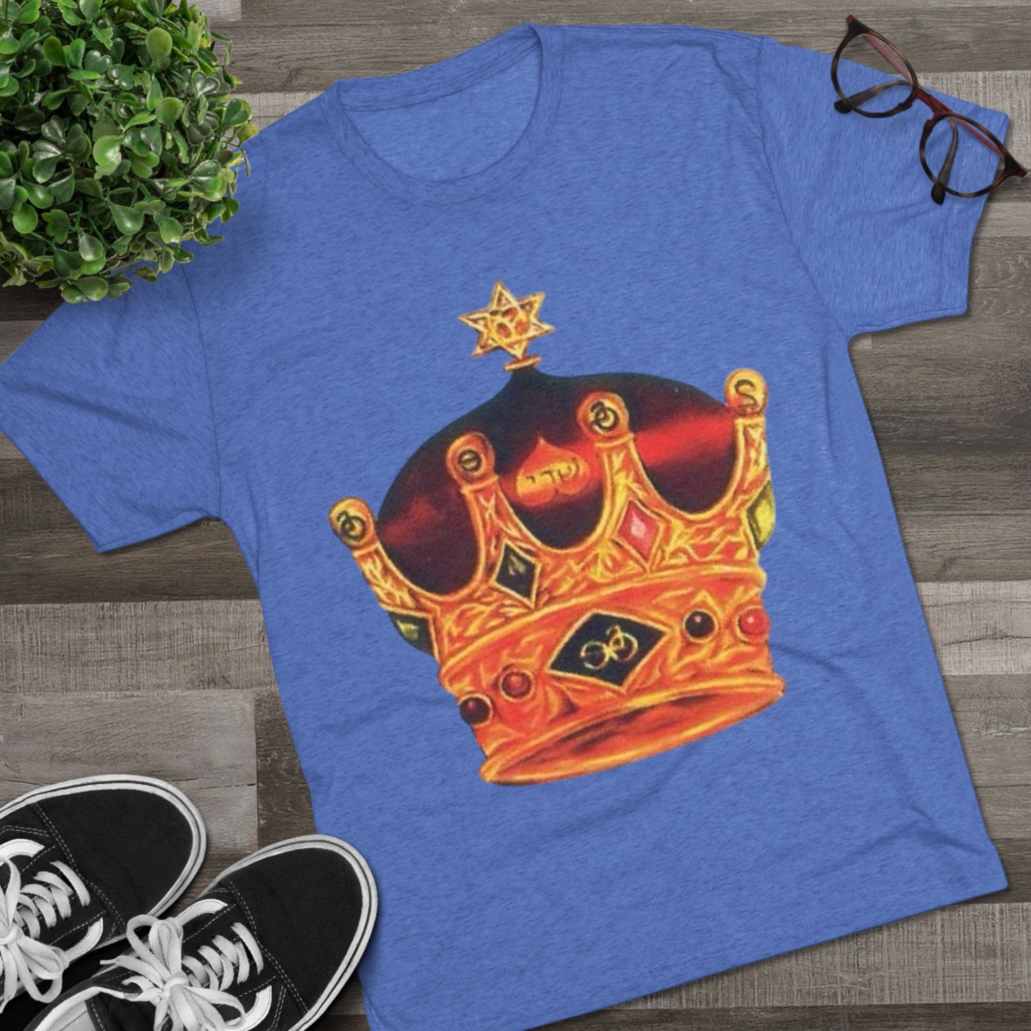 Crowned Glory Tee | Unisex Tri-Blend Crew Tee, King Shirt for Royalty, Everyday Casual Wear, Gift for Birthday, Unique Art Tee