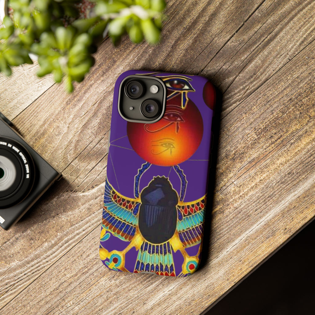 Colorful Phone Case with Egyptian-Inspired Design, Tough Cases for Gift, Phone Protection, Unique Accessories, Festival Style, Phone Cover