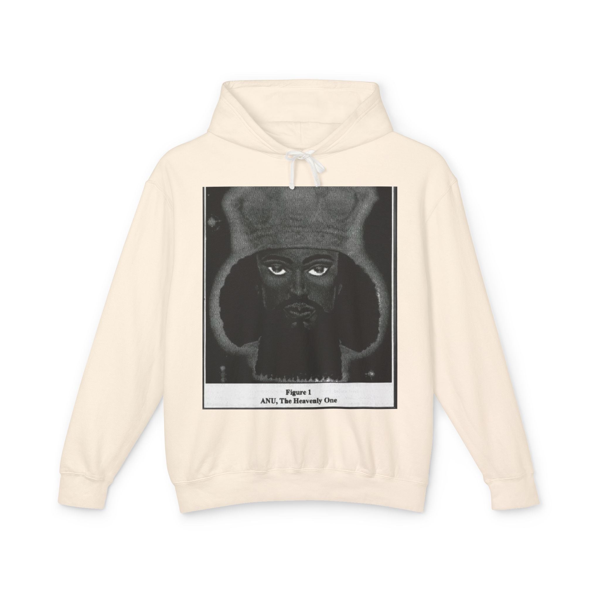 Artistic Unisex Lightweight Hooded Sweatshirt, Unique Graphic Hoodie, Anu The Heavenly One Design, Comfort Wear, Streetwear Style