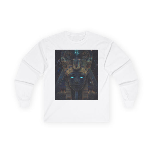 Mystical Pharaoh Long Sleeve Tee | Unisex Cotton Tee for History Lovers, Perfect for Casual Wear, Gifts, Festivals, and Celebrations