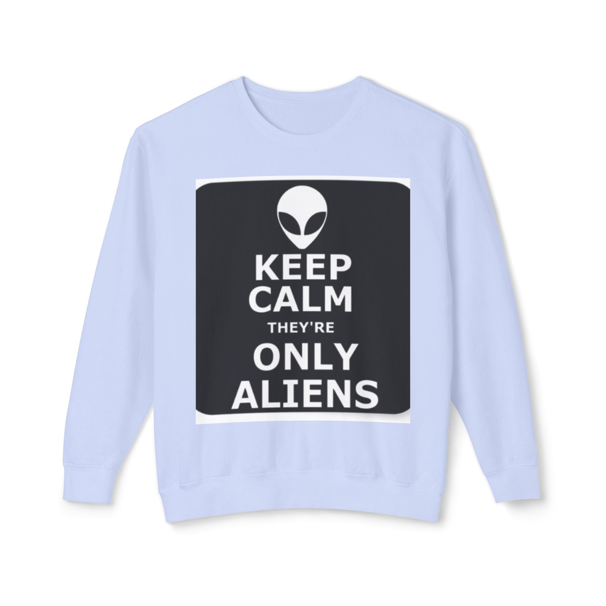 Aliens Lightweight Sweatshirt, UFO Crewneck Jumper, Sci-Fi Extraterrestrial Sweater, Space Print Top, Galaxy Pullover, Outer Space Clothing
