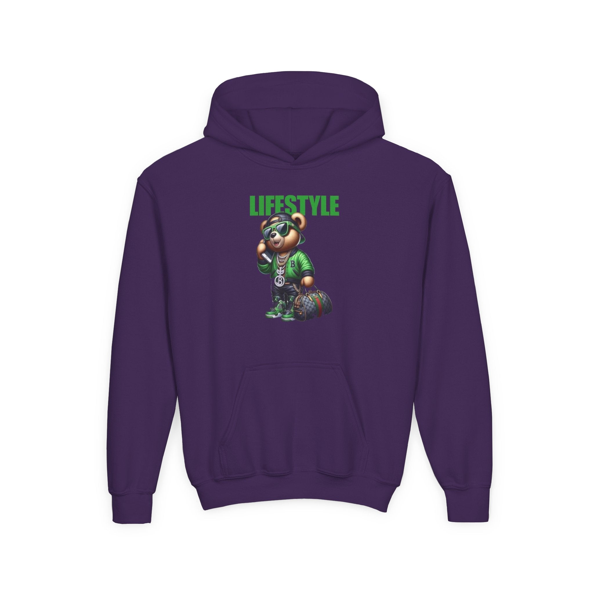 Youth Hooded Sweatshirt with Lifestyle Design - Cozy, Stylish, Fun Wear for Kids, Perfect for Casual Days, Gift Ideas, Streetwear