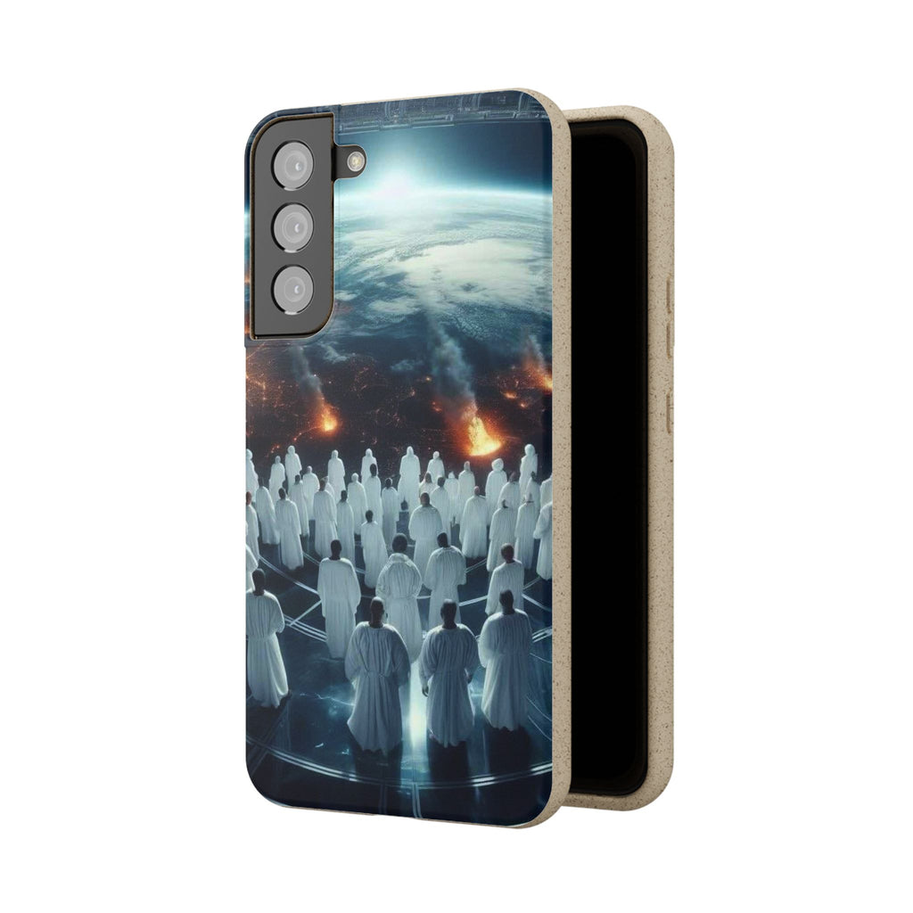 Galactic Gathering Biodegradable Phone Case - Eco-Friendly Cosmic Design