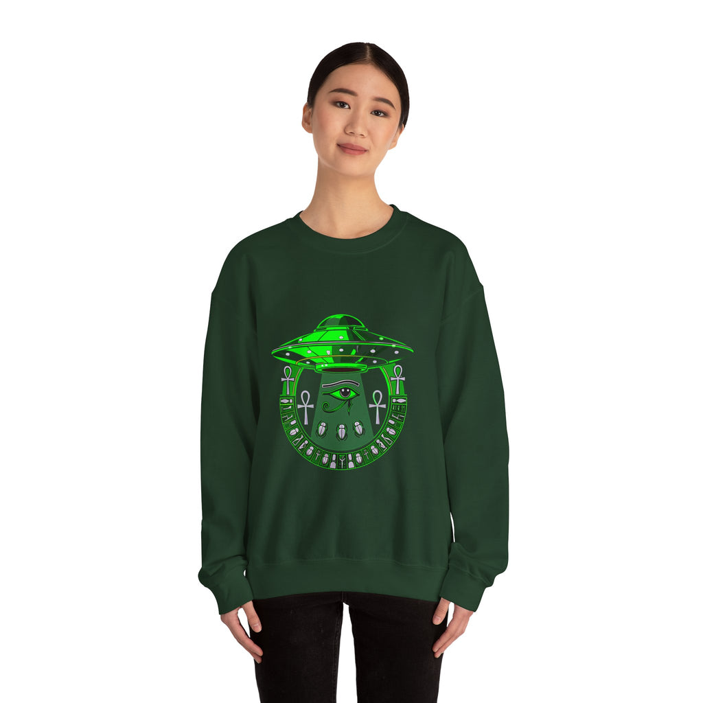 Alien Abduction Graphic Sweatshirt, Cozy Unisex Crewneck, UFO Lover Gift, Space-Themed Apparel, Casual Everyday Wear