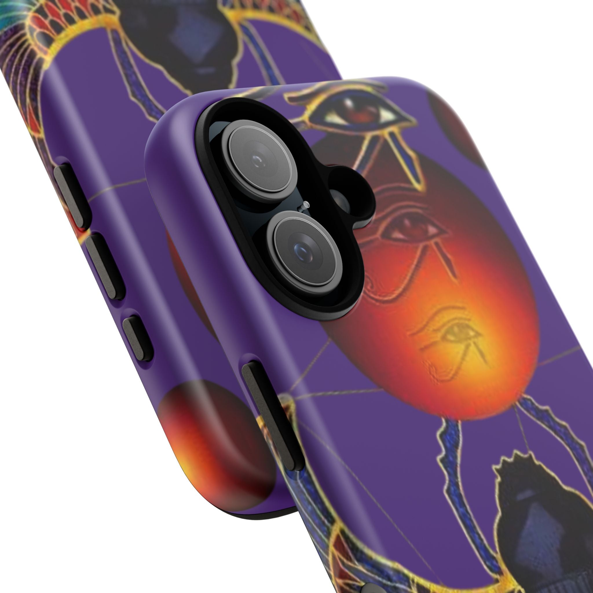 Colorful Phone Case with Egyptian-Inspired Design, Tough Cases for Gift, Phone Protection, Unique Accessories, Festival Style, Phone Cover