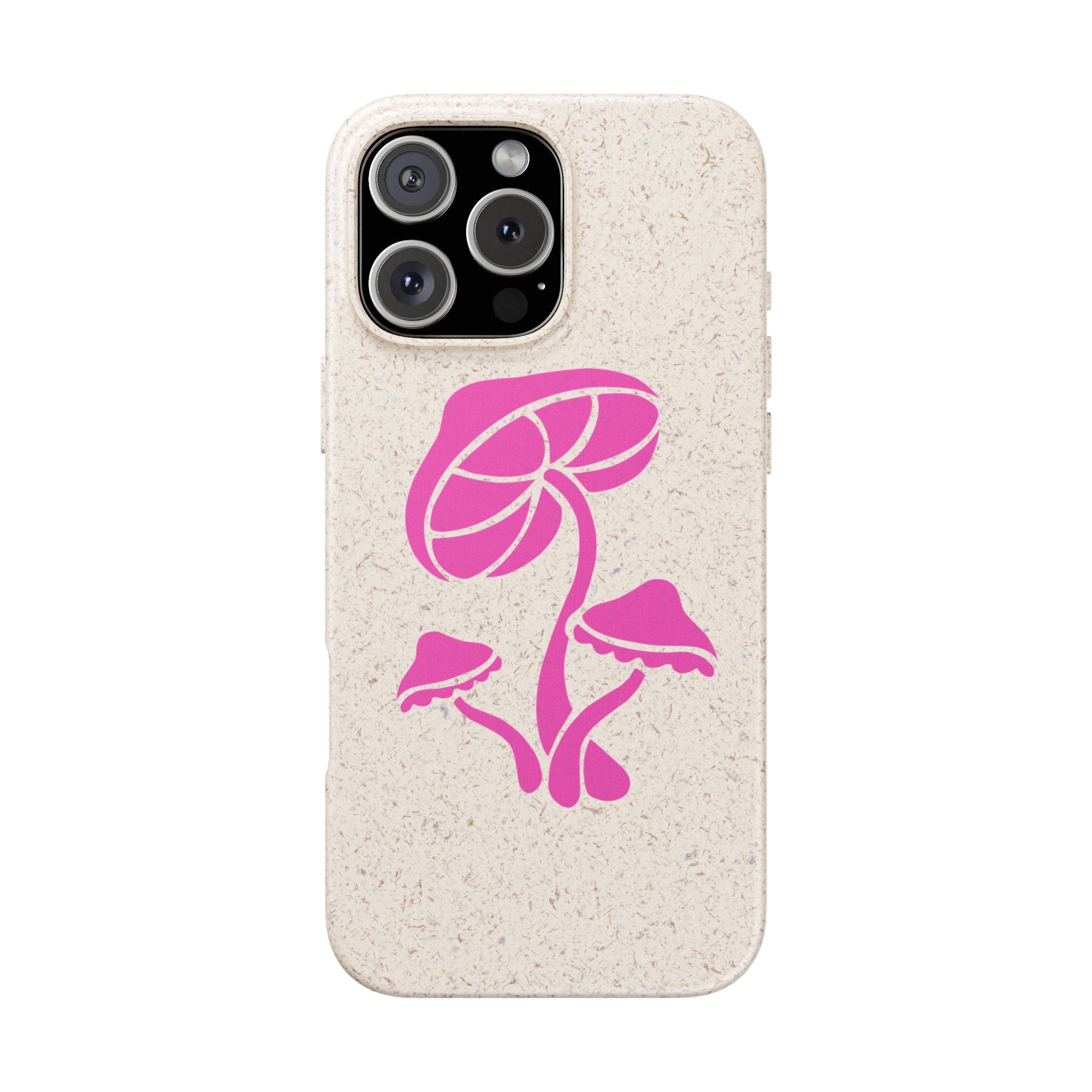 Eco-Friendly Phone Case with Pink Mushroom Design, Biodegradable Phone Cover, Sustainable Gift for Nature Lovers, Earth Day Gift, Cute Phone