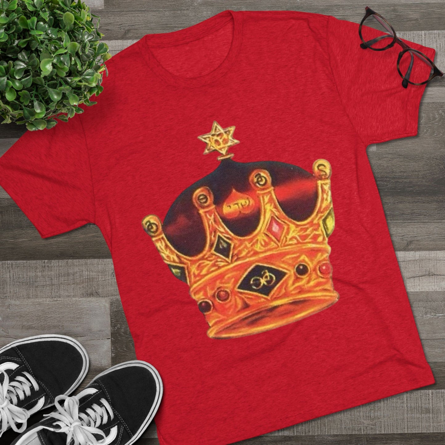 Crowned Glory Tee | Unisex Tri-Blend Crew Tee, King Shirt for Royalty, Everyday Casual Wear, Gift for Birthday, Unique Art Tee