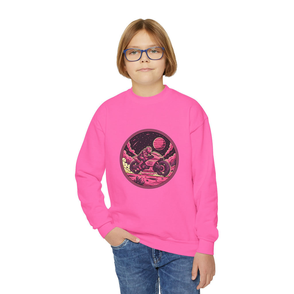 Cosmic Adventure Youth Crewneck Sweatshirt | Perfect for Teens, Outer Space Lovers, Birthday Gift, Casual Wear, Cozy Comfort