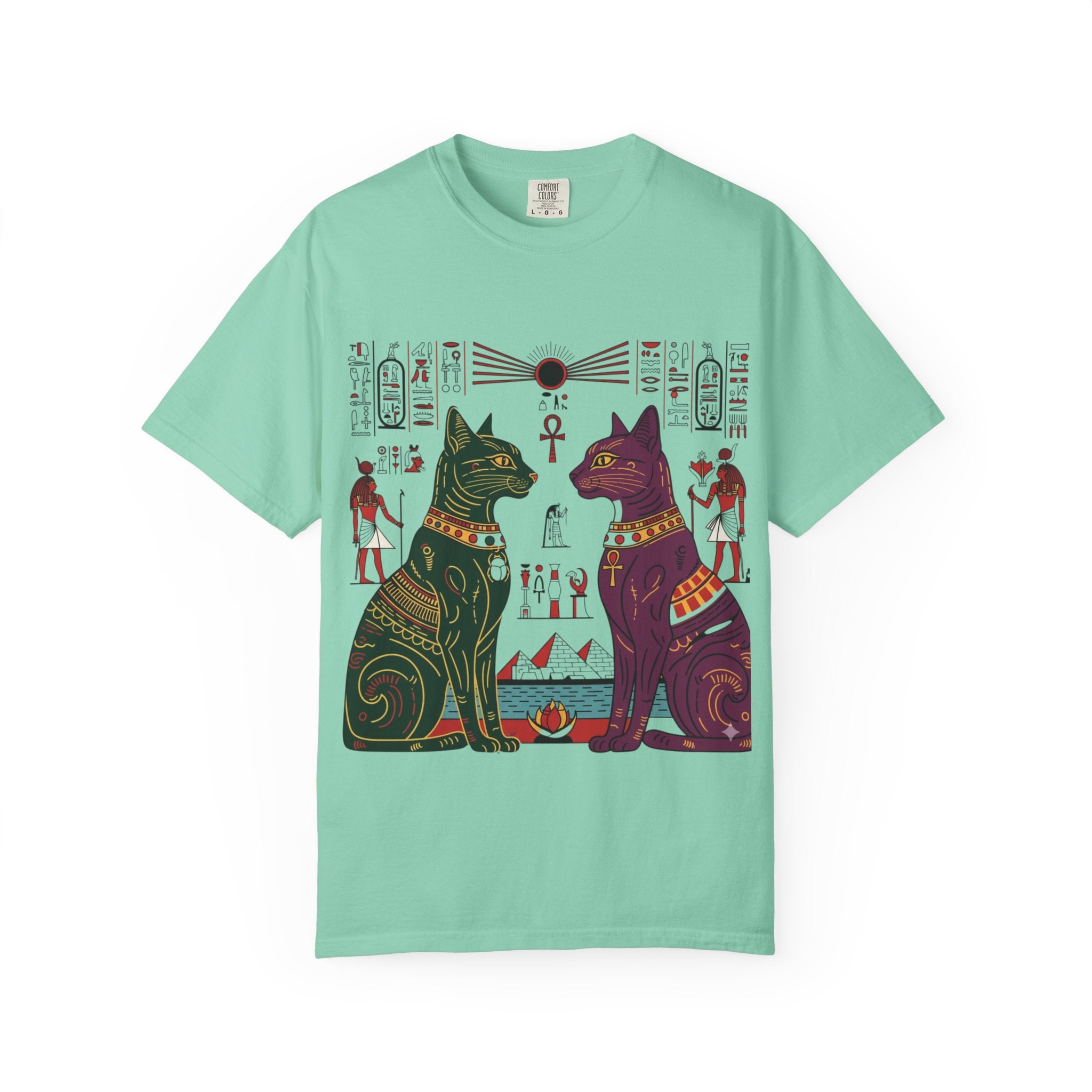 Egyptian Cat Graphic Tee, Vintage Style Shirt, Unisex T-shirt, Cat Lover Gift, Unique Retro Apparel