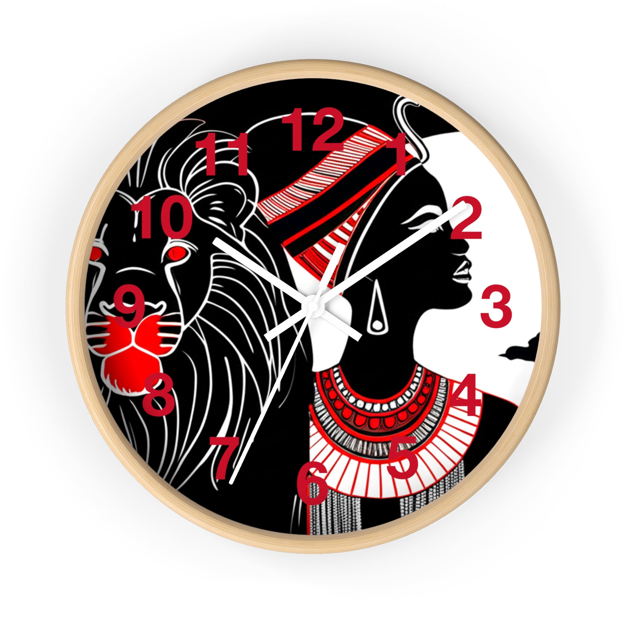 African Heritage Wall Clock, Cultural Home Decor, Unique Gift for Her, Bohemian Accent, Artistic Wall Decoration