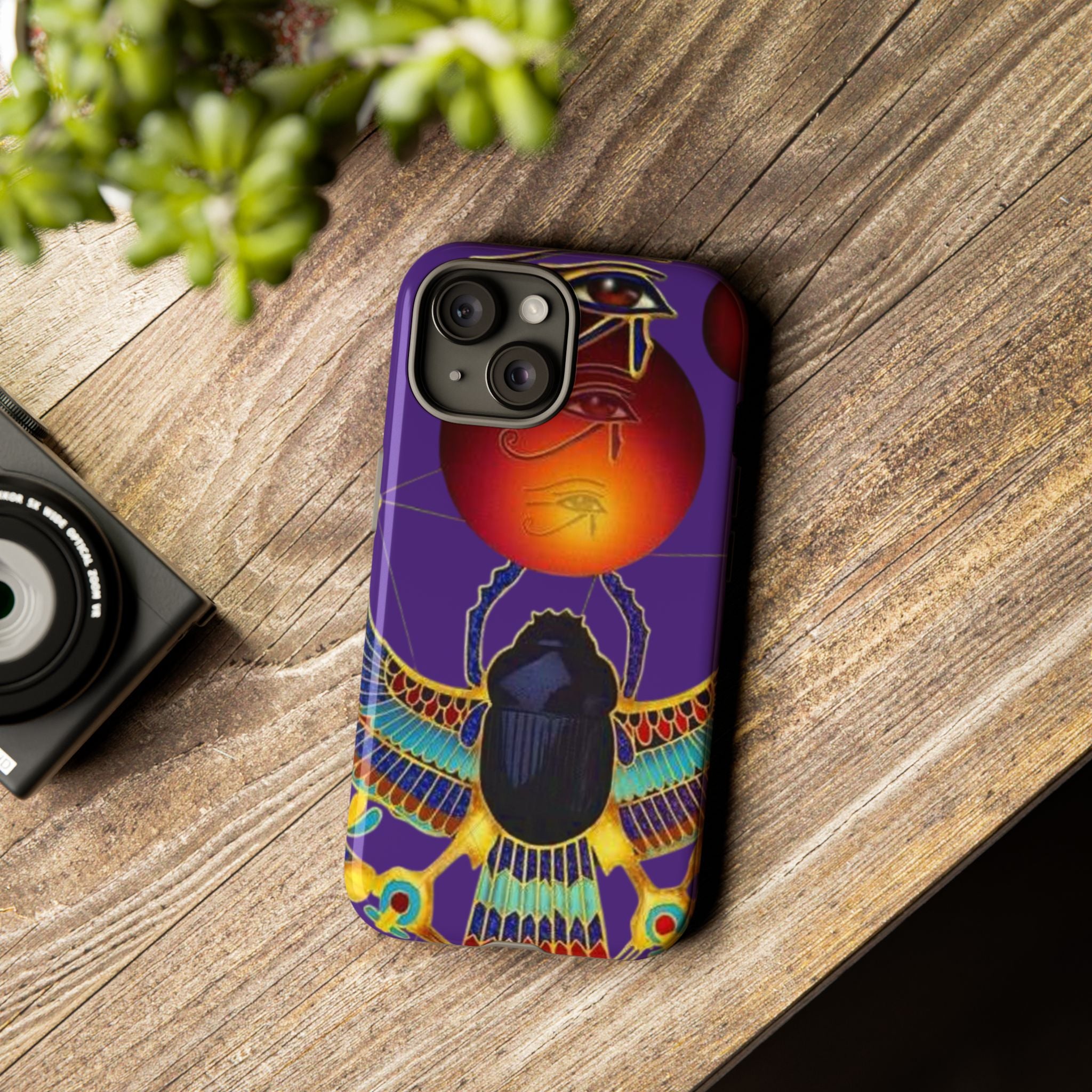 Colorful Phone Case with Egyptian-Inspired Design, Tough Cases for Gift, Phone Protection, Unique Accessories, Festival Style, Phone Cover