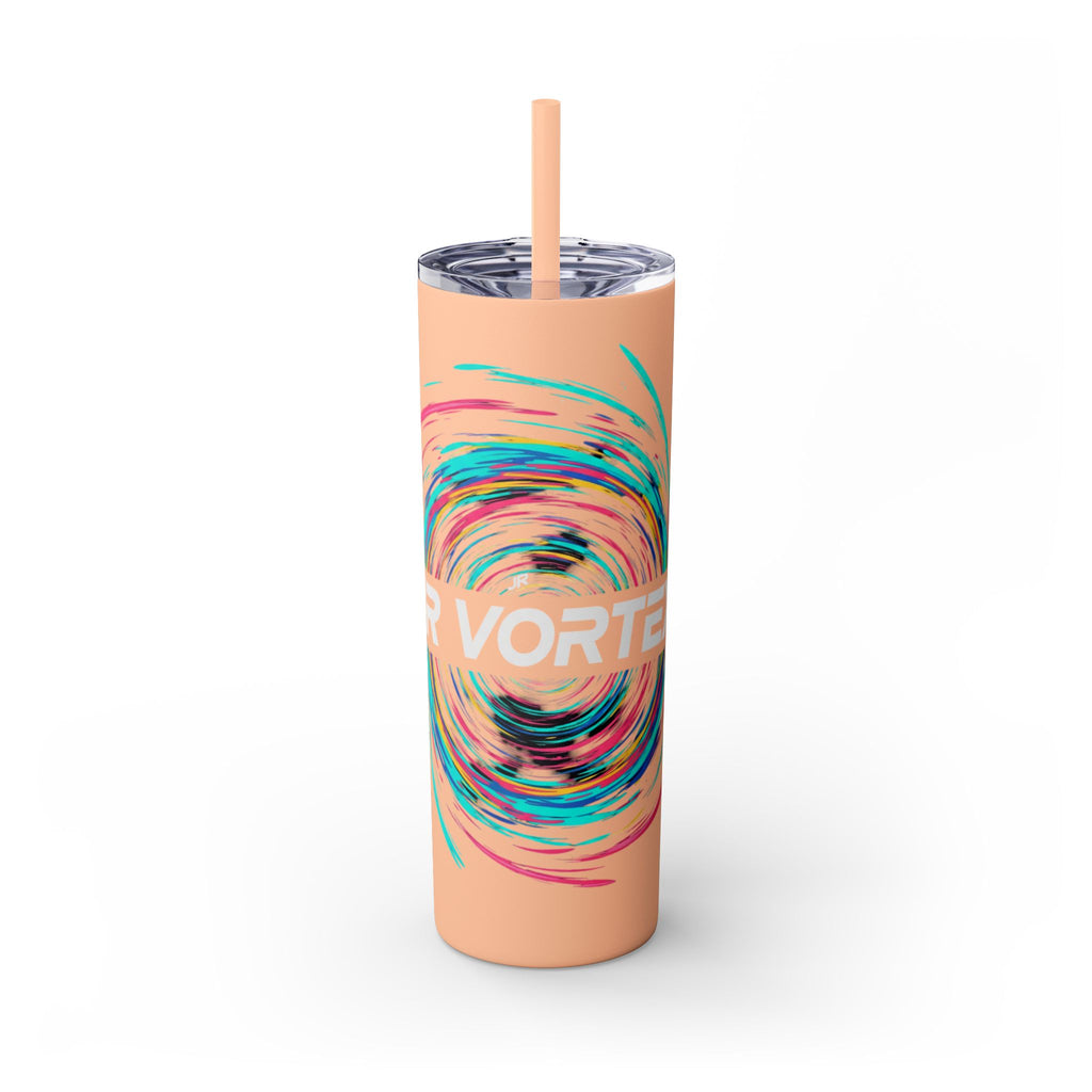 Colorful Swirl Skinny Tumbler with Straw, 20oz | Insulated Drinkware | Perfect for Gifts, Travel, Office, Beach, Summer Vibes