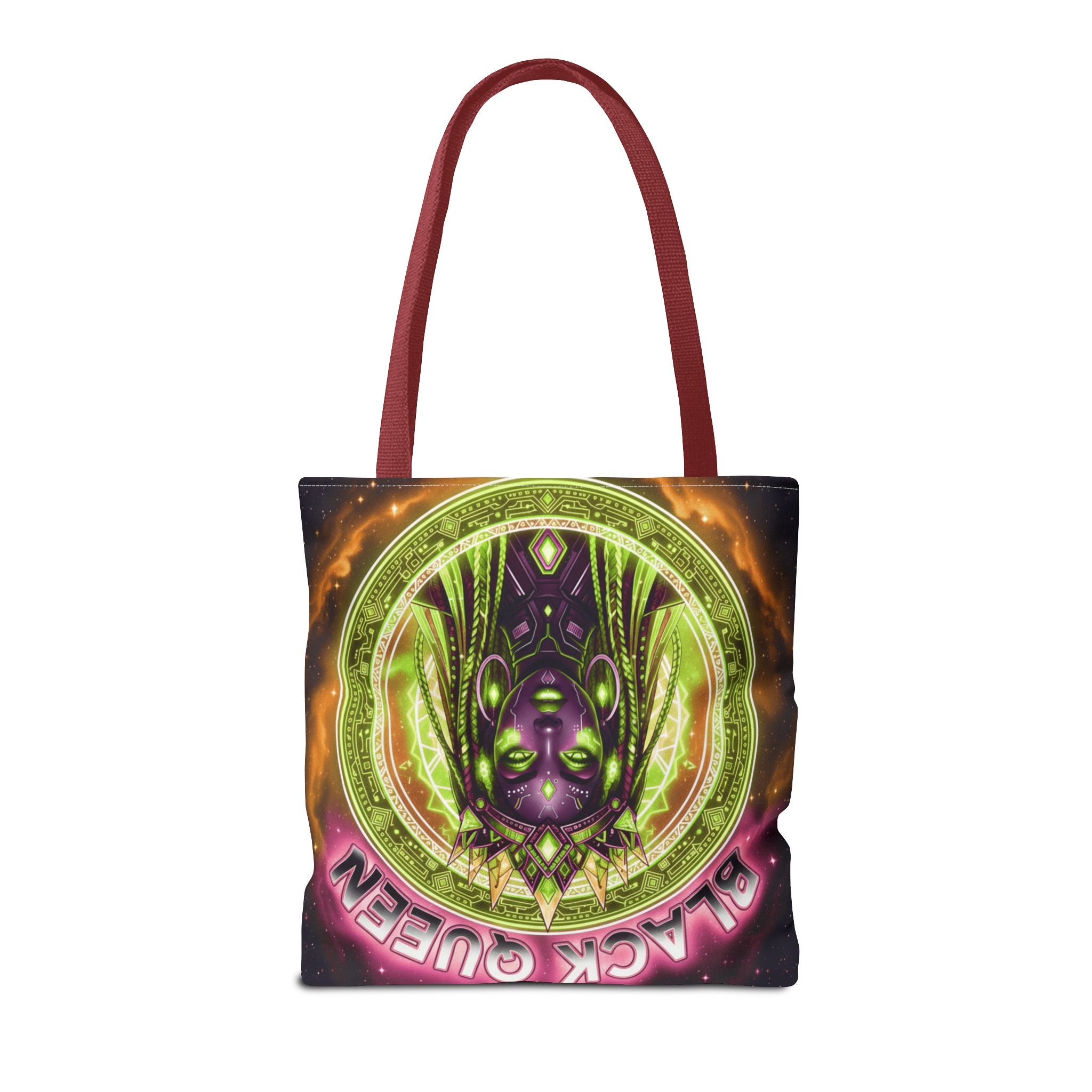 Black Queen Art Tote Bag — Afrocentric Cosmic Portrait Tote