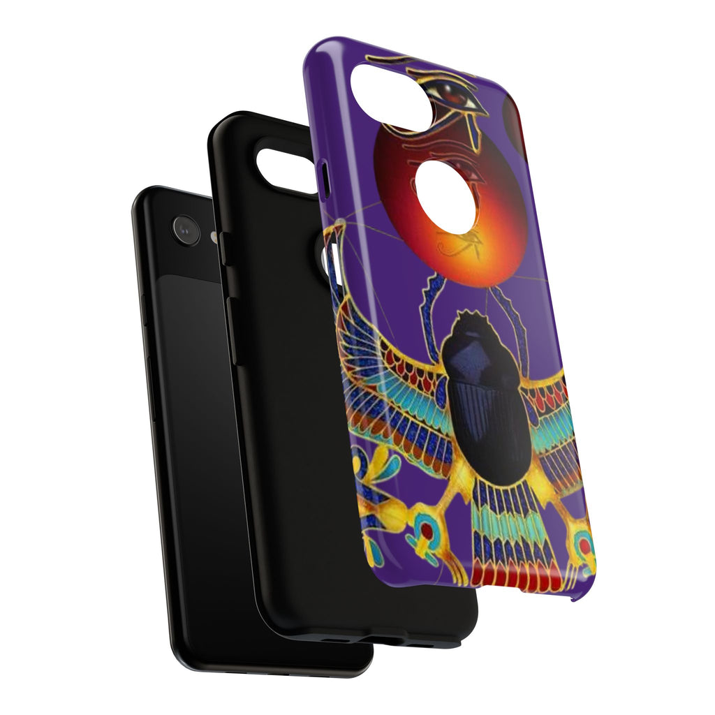 Colorful Phone Case with Egyptian-Inspired Design, Tough Cases for Gift, Phone Protection, Unique Accessories, Festival Style, Phone Cover