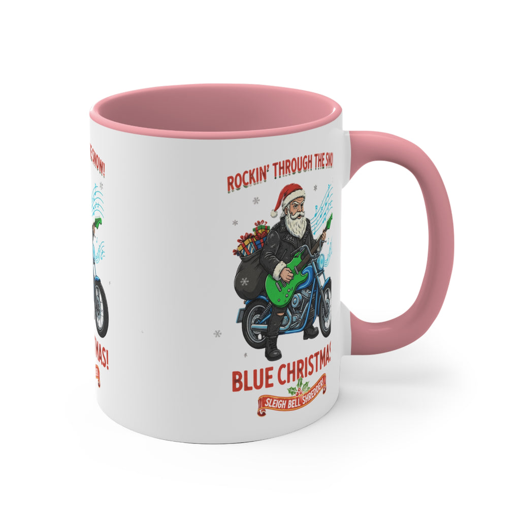 11oz Custom Accent Mug With Blue White Green White Red White Pink White