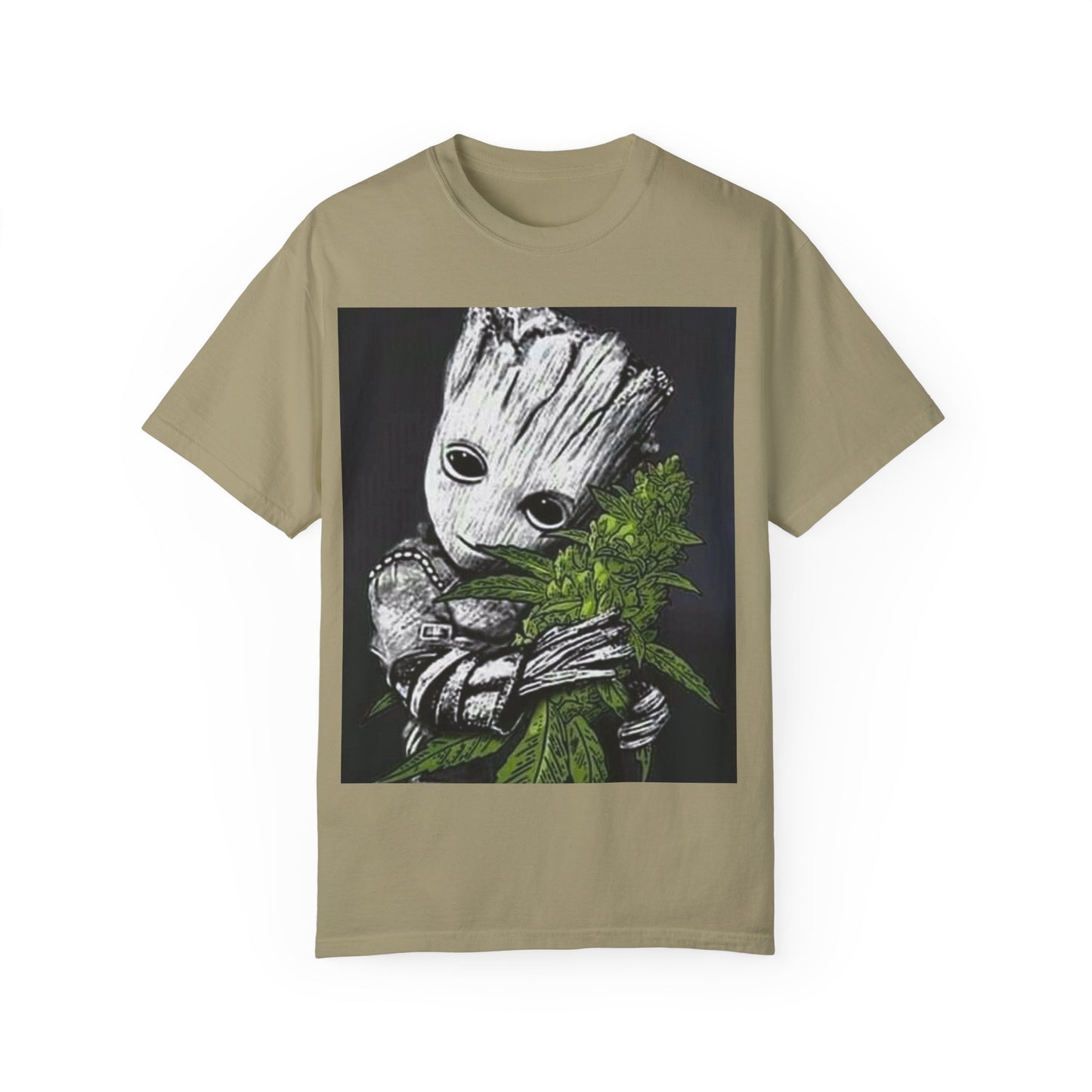 Garment-Dyed T-Shirt - Cute Groot with Plants Graphic