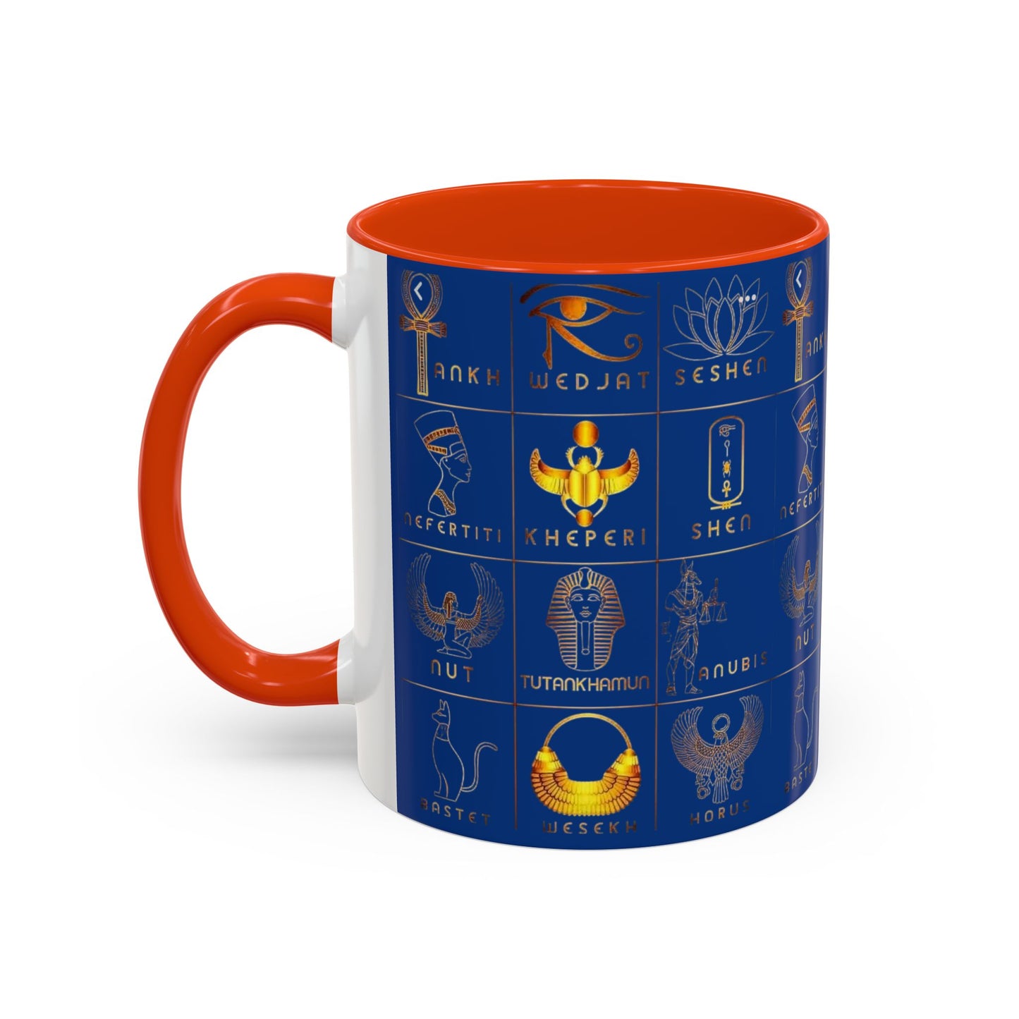 Egyptian Themed Mug, Colorful Coffee Cup, Unique Gift for Her, Art Print Mug, Home Decor, Office Tumbler, Coffee Lover Gift