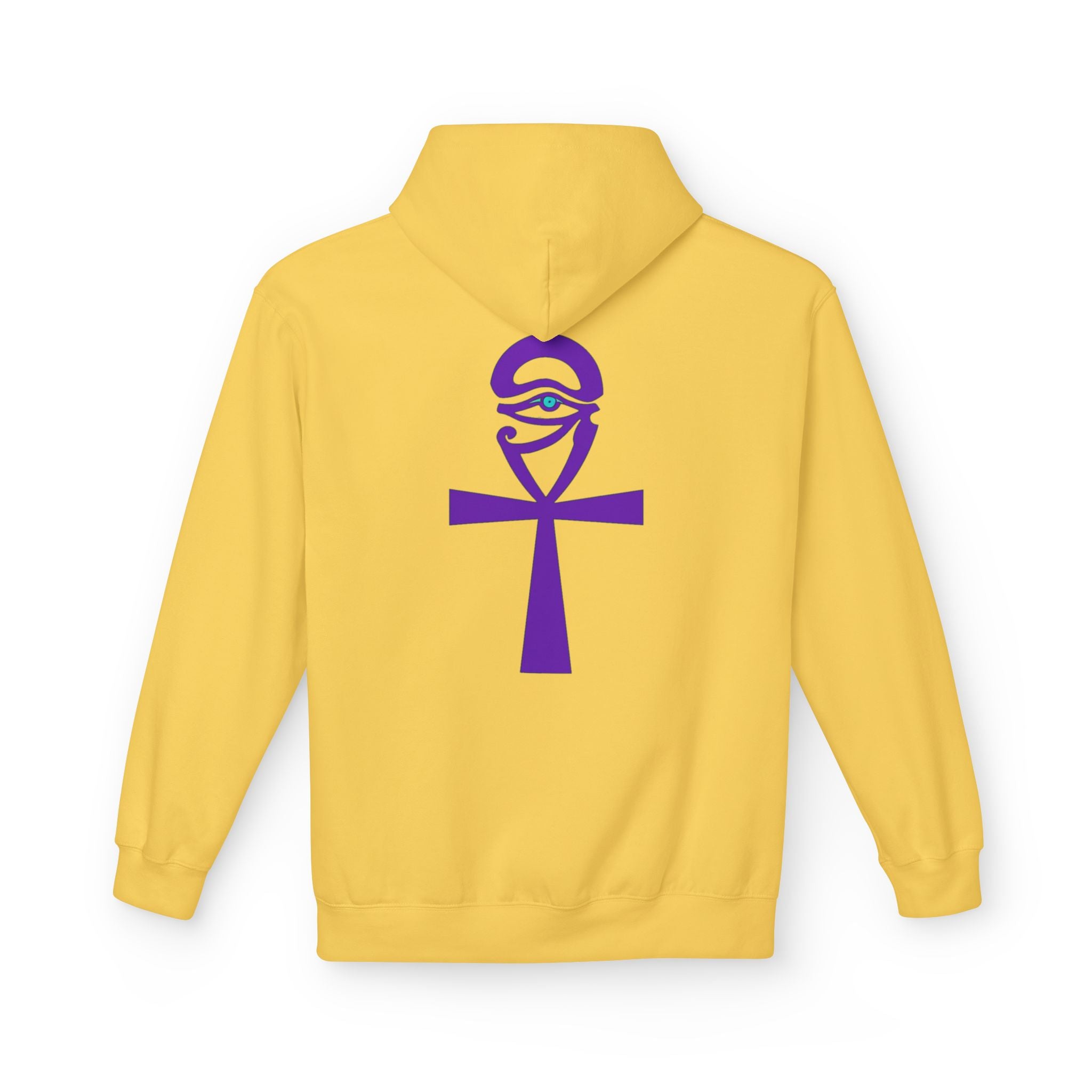 Ankh Symbol Fleece Hoodie | Unisex Cozy Wear for Spiritual Souls, Perfect Gift for Festivals, Meditation, and Everyday Comfort