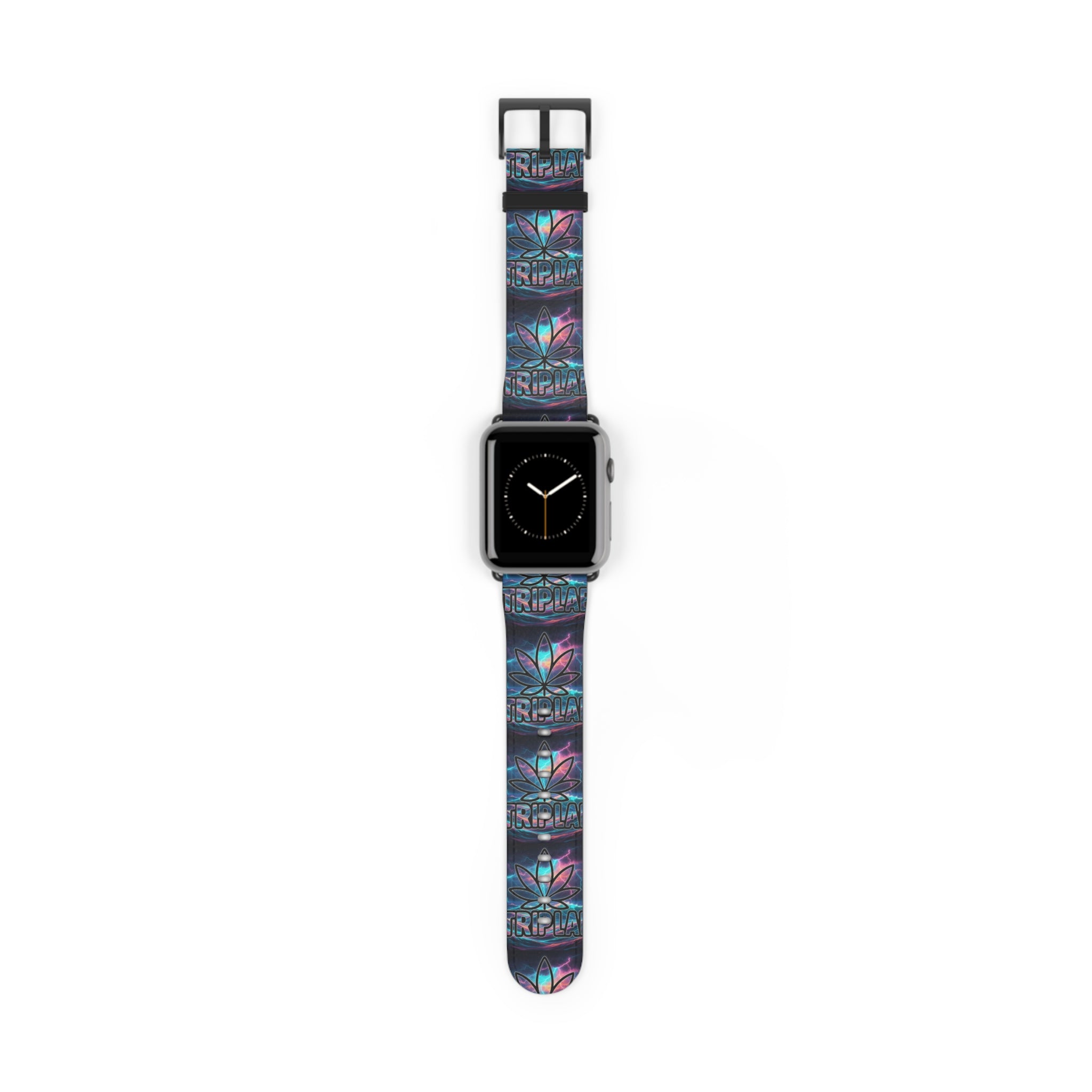 Galaxy Lotus Watch Band — Colorful Floral Pattern Apple Watch Strap