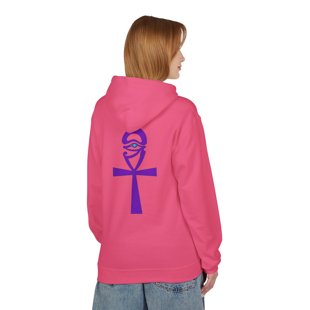 Ankh Symbol Fleece Hoodie | Unisex Cozy Wear for Spiritual Souls, Perfect Gift for Festivals, Meditation, and Everyday Comfort