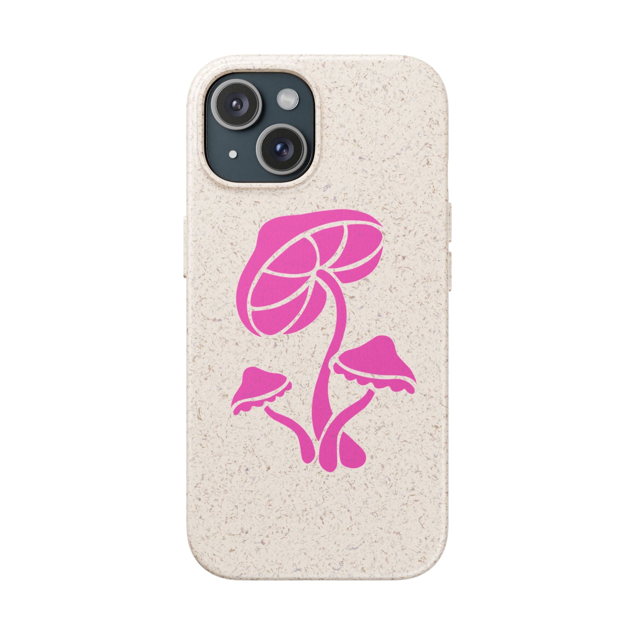 Eco-Friendly Phone Case with Pink Mushroom Design, Biodegradable Phone Cover, Sustainable Gift for Nature Lovers, Earth Day Gift, Cute Phone
