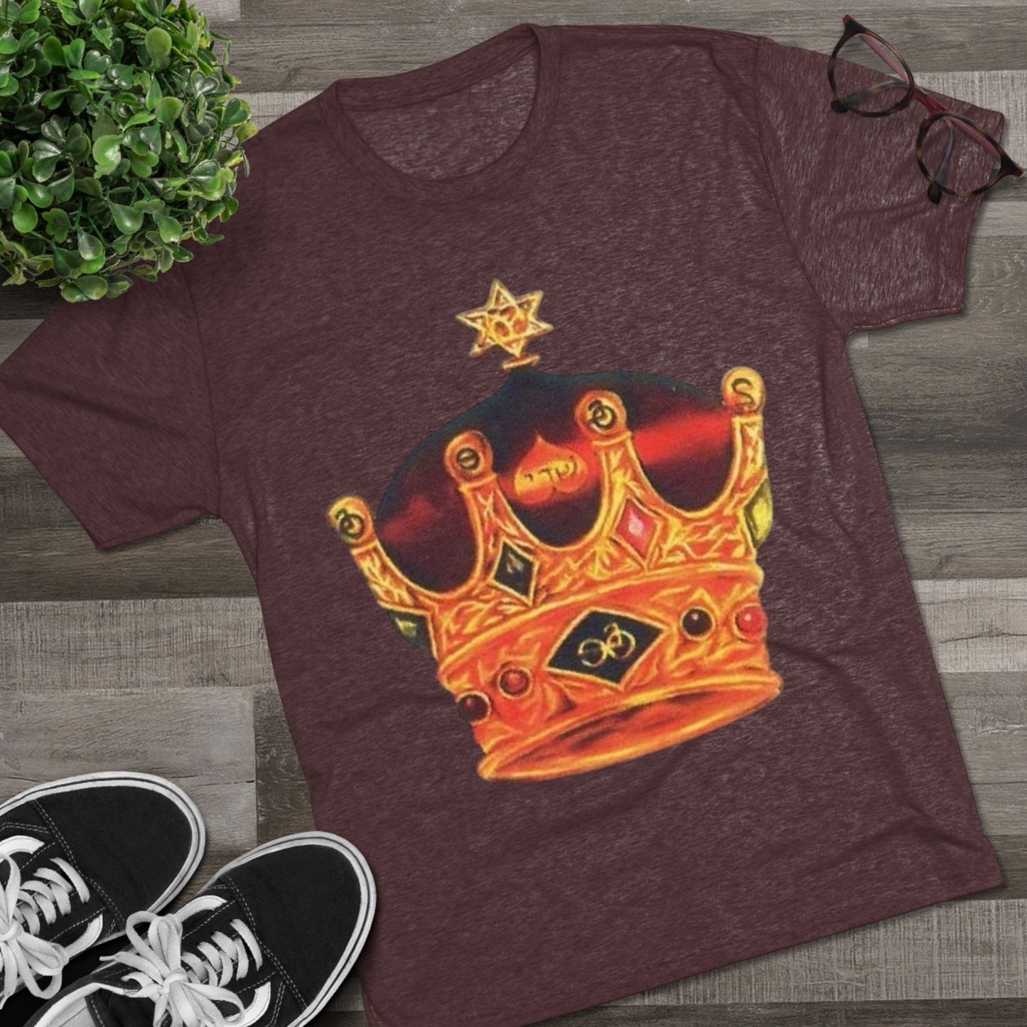 Crowned Glory Tee | Unisex Tri-Blend Crew Tee, King Shirt for Royalty, Everyday Casual Wear, Gift for Birthday, Unique Art Tee