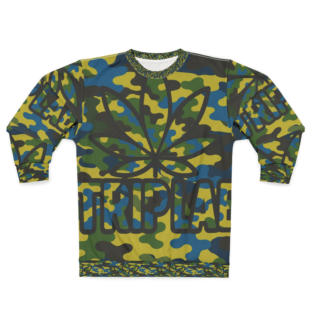 Camo 'Tripleaf' Sweatshirt – All-Over Print Cannabis Leaf Pullover