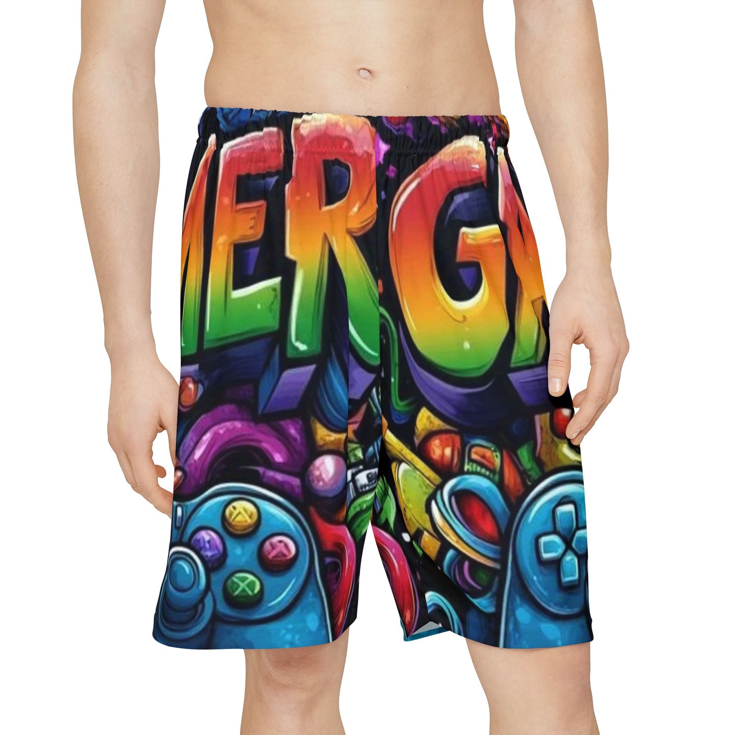 Vibrant Gamer Men's Sports Shorts, Perfect for Gaming Sessions, Summer Wear, Casual Outings, Gift for Gamers, Fun Activewear