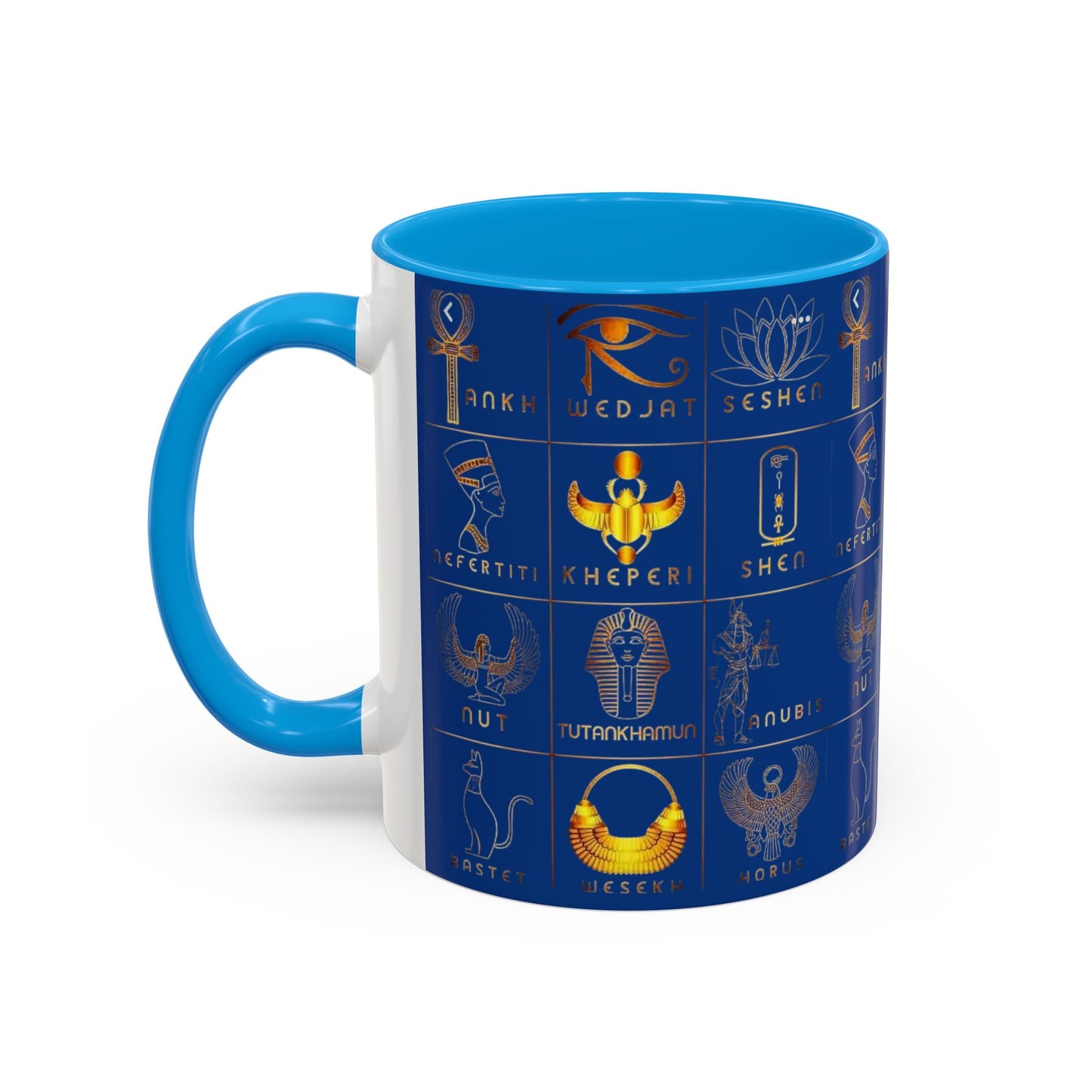 Egyptian Themed Mug, Colorful Coffee Cup, Unique Gift for Her, Art Print Mug, Home Decor, Office Tumbler, Coffee Lover Gift
