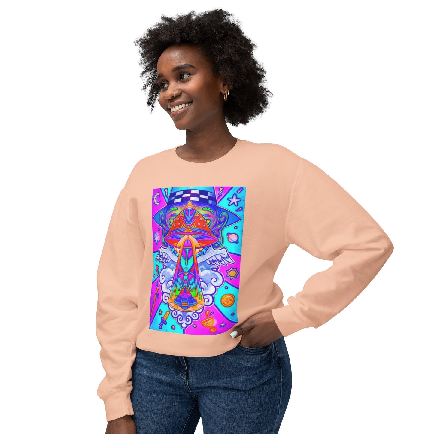 Psychedelic Art Crewneck Sweatshirt, Colorful Art Pullover, Unique Graphic Sweatshirt, Perfect Gift for Artists, Cozy Casual Wear