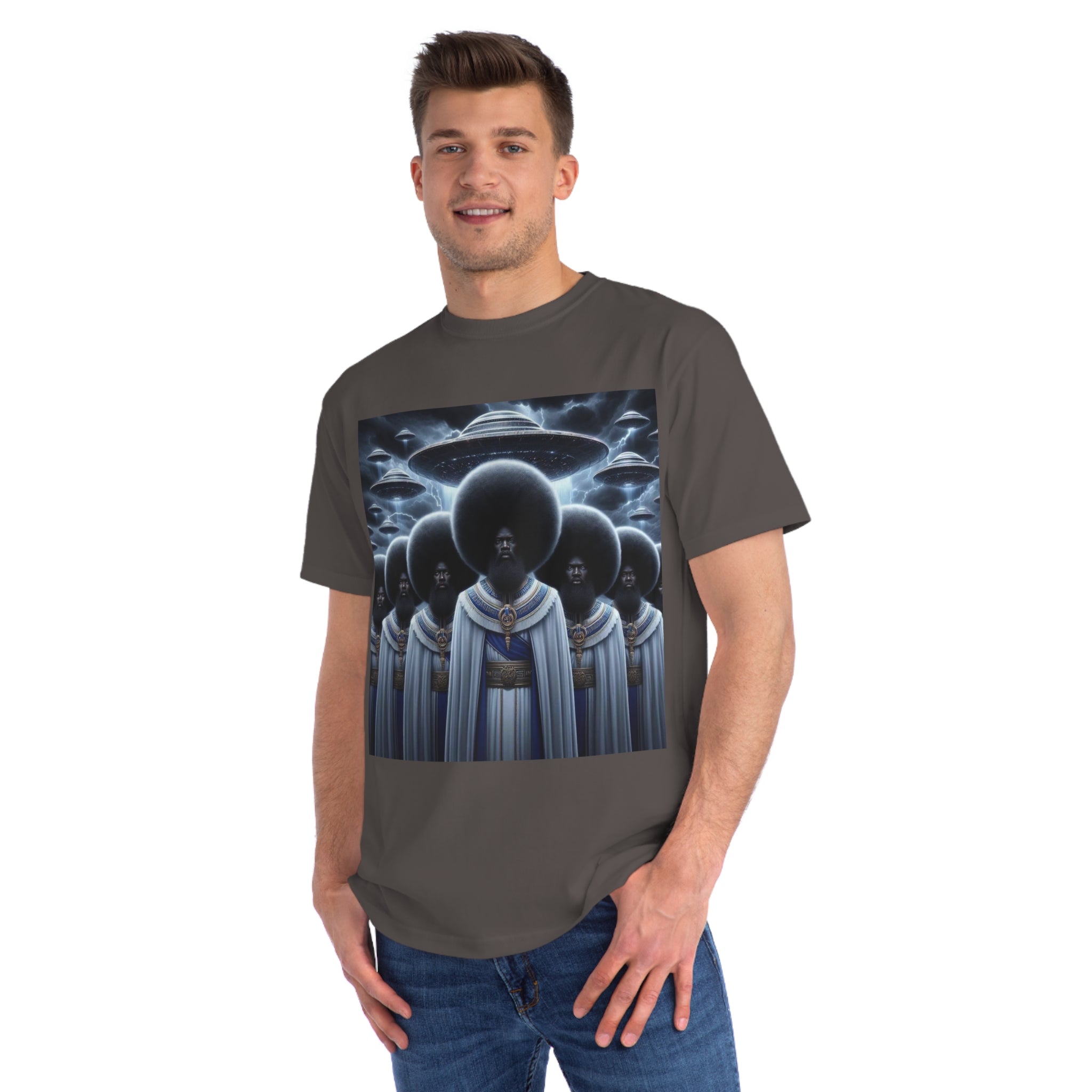 Organic Unisex Classic T-Shirt with Space-Inspired Design, Artistic Tee for Trendsetters, Unique Gift, Comfortable Wear, Cosmic Fashion