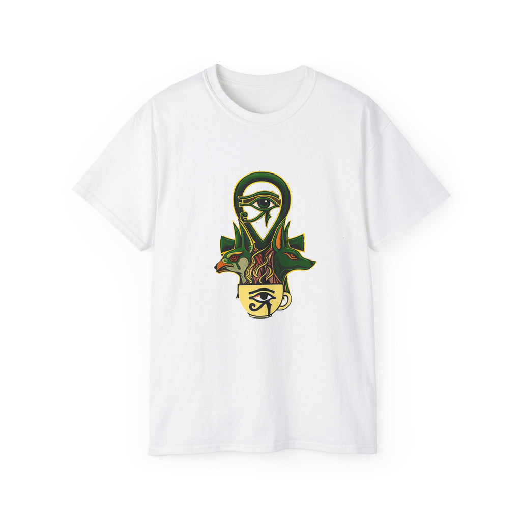 Eye-Opening coffee Lover Unisex Ultra Cotton Tee, Boho Chic Shirt, Unique Graphic Tee, Dreamy Apparel for Occasions, Stylish Gift Idea ☕️