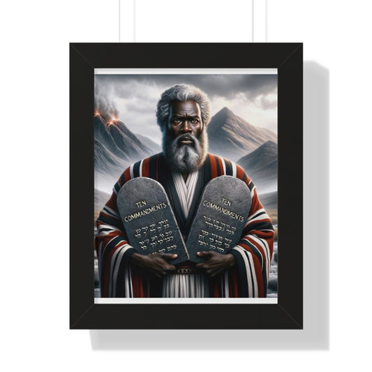 Religious Art Frame, Ten Commandments Poster, Inspirational Wall Decor, Home Blessing Artwork, Faith Gift for Church