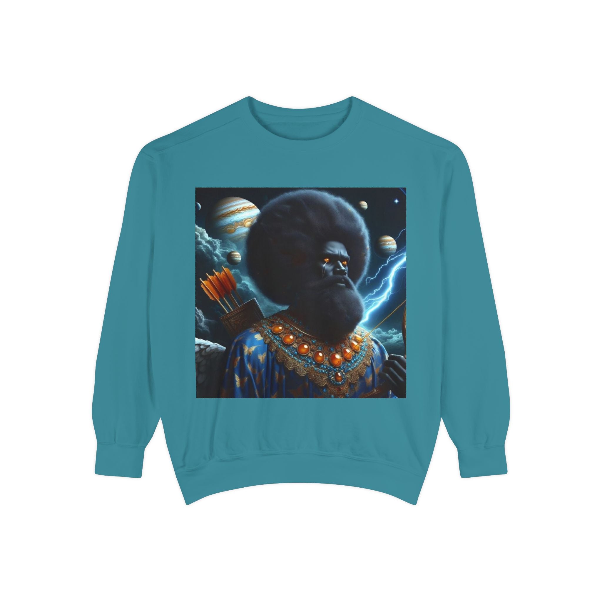 Cosmic Vibes Sweatshirt, Unisex Garment-Dyed Crewneck Sweatshirt, Unique Art Apparel, Fashion Gift, Space-Inspired Clothing, Trendy Casual