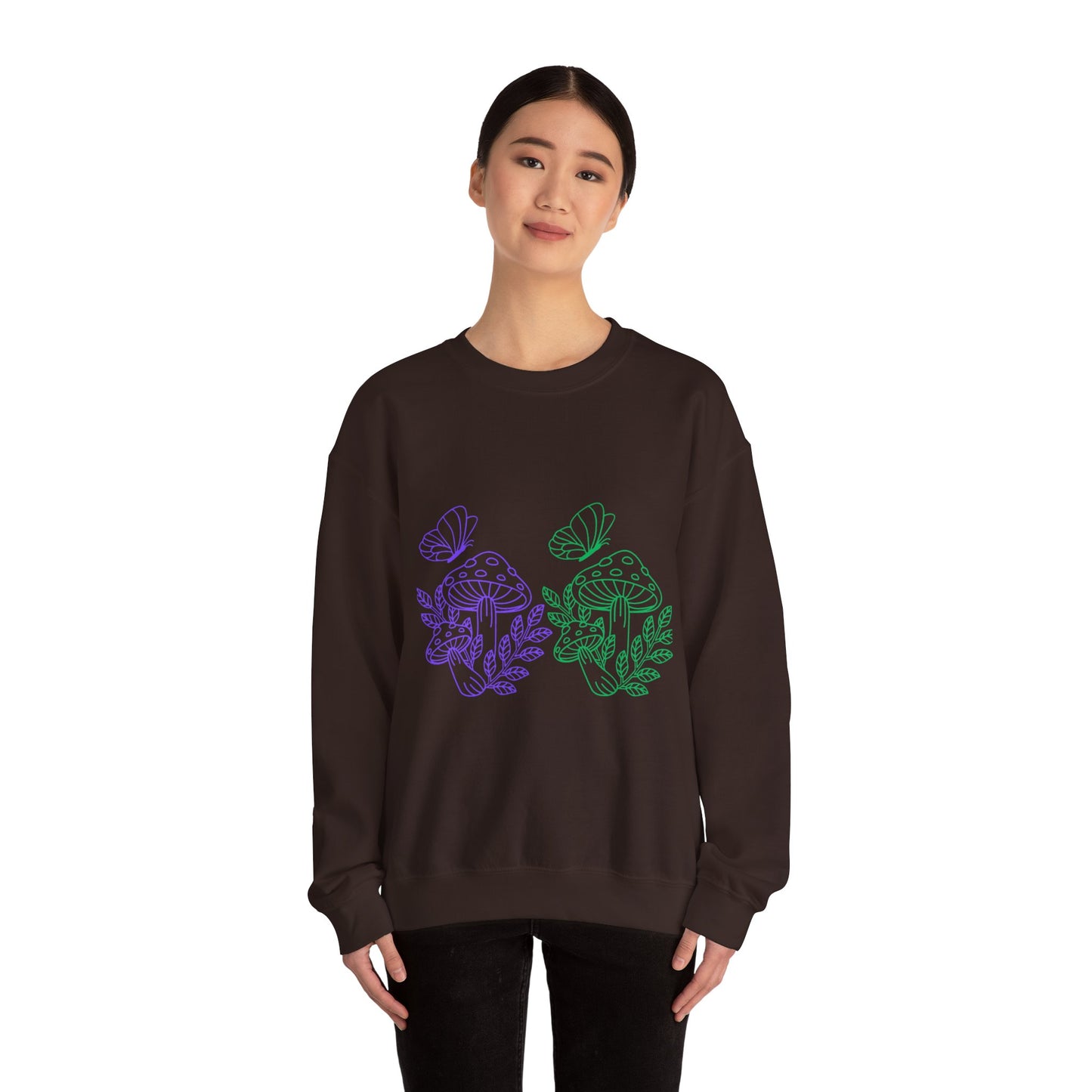 Whimsical Mushroom Crewneck Sweatshirt, Cozy Unisex Sweater, Nature-Inspired Apparel, Perfect for Gifts, Spring Style, Casual Comfort
