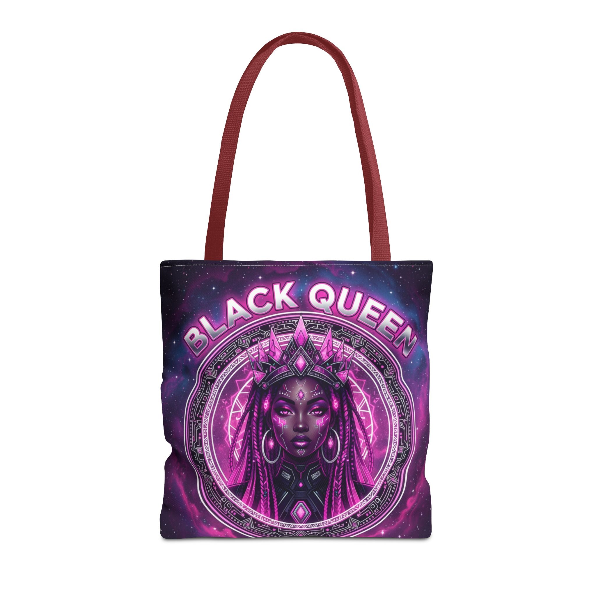 Black Queen Art Tote Bag — Afrocentric Cosmic Portrait Tote
