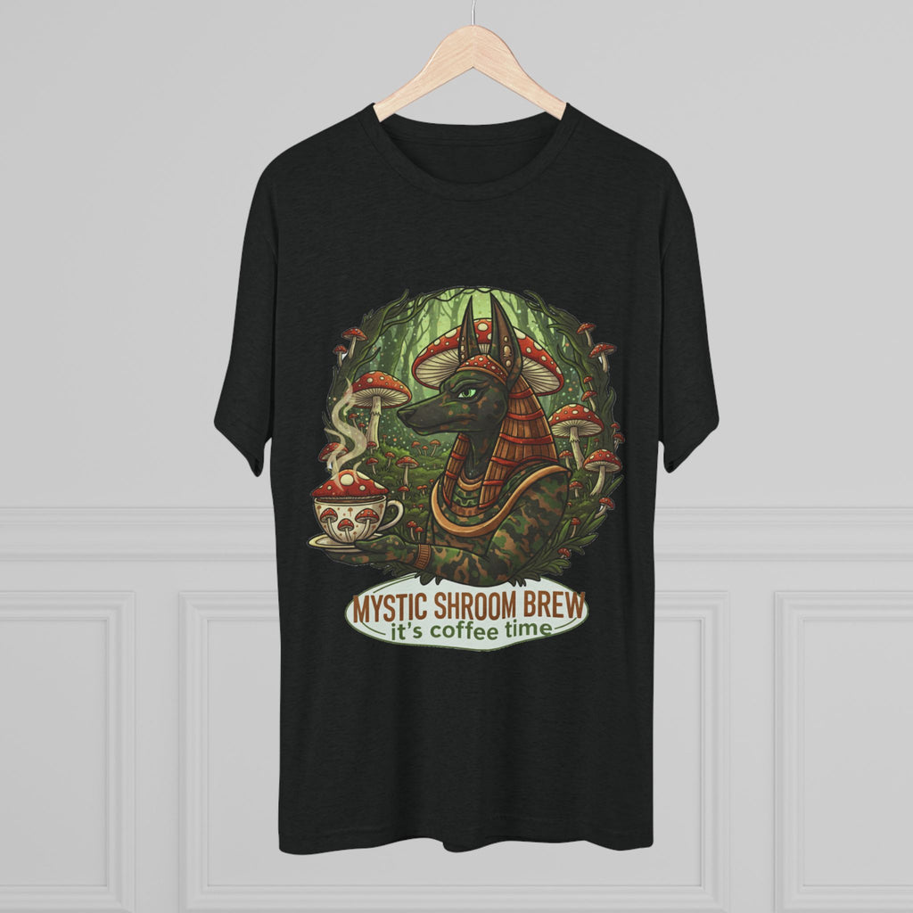 Mystic Shroom Brew Tee, Coffee Lover Shirt, Unisex Graphic Tee, Casual Wear, Nature Inspired Apparel, Unique Gift for Him or Her