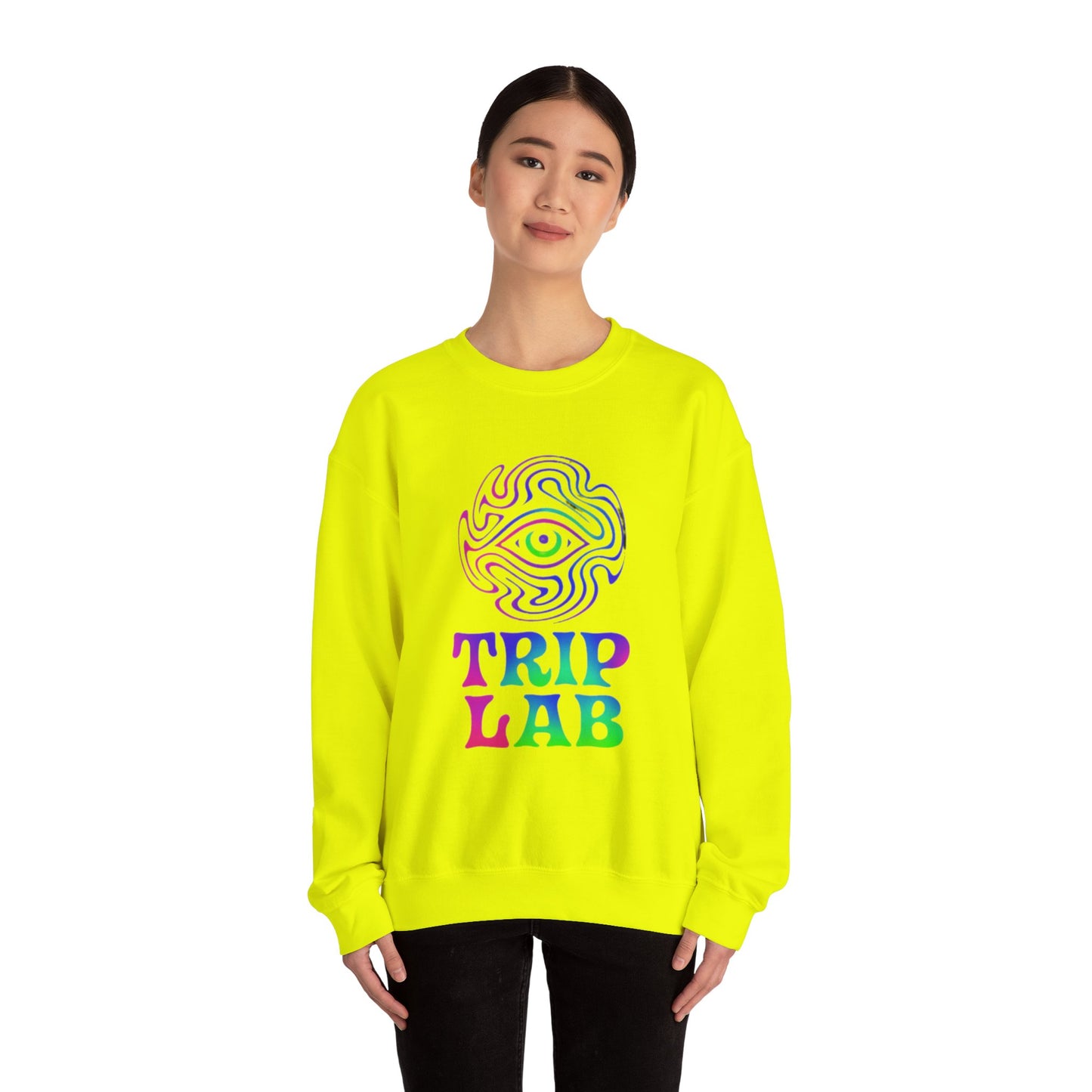 Psychedelic Trip Lab Sweatshirt, Unisex Crewneck, Cozy Gift for Festival Lovers, Casual Wear, Street Style
