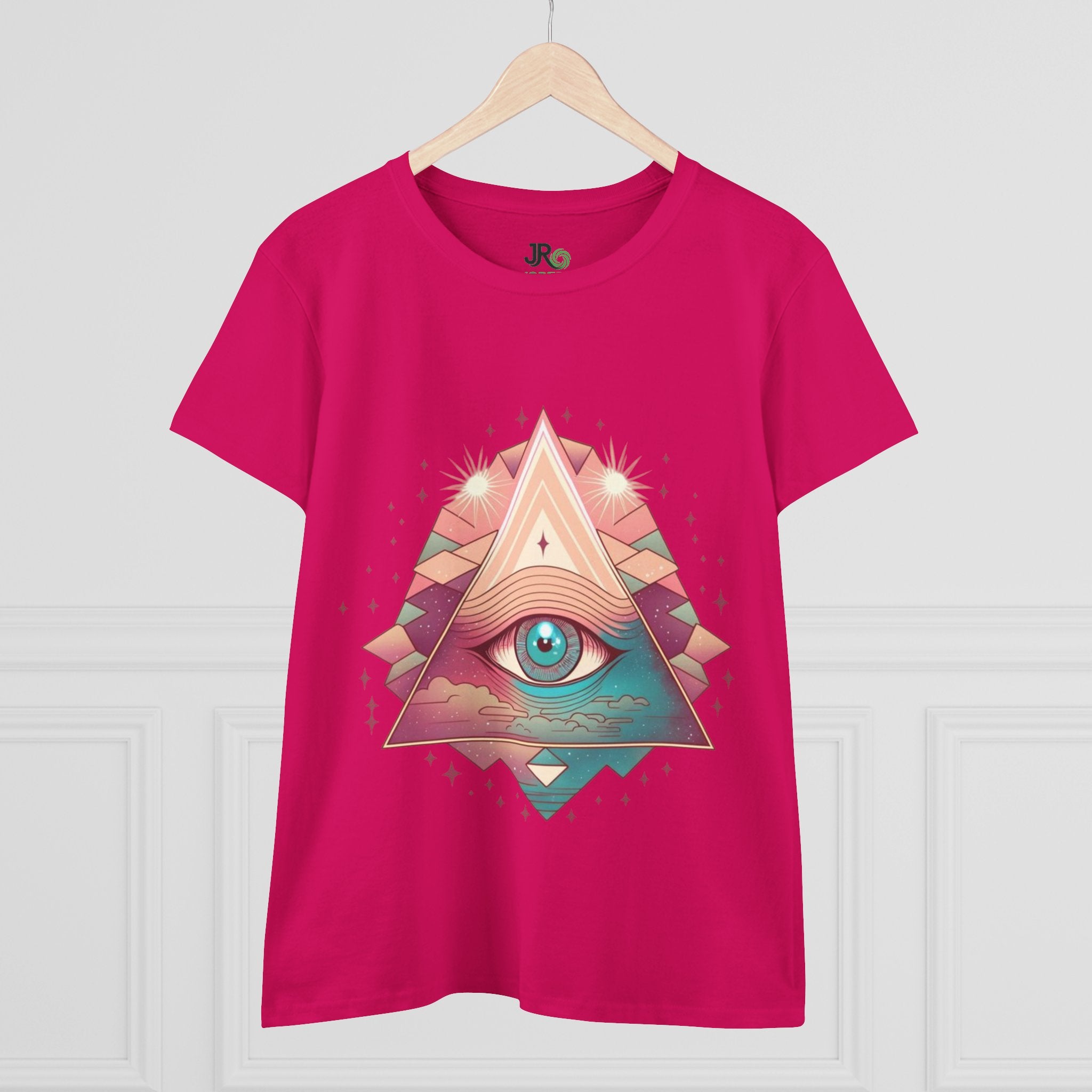 Mystical Eye Graphic Tee, Boho T-Shirt for Women, Casual Summer Shirt, Symbolic Gift, Unique Festival Wear, Psychedelic Apparel