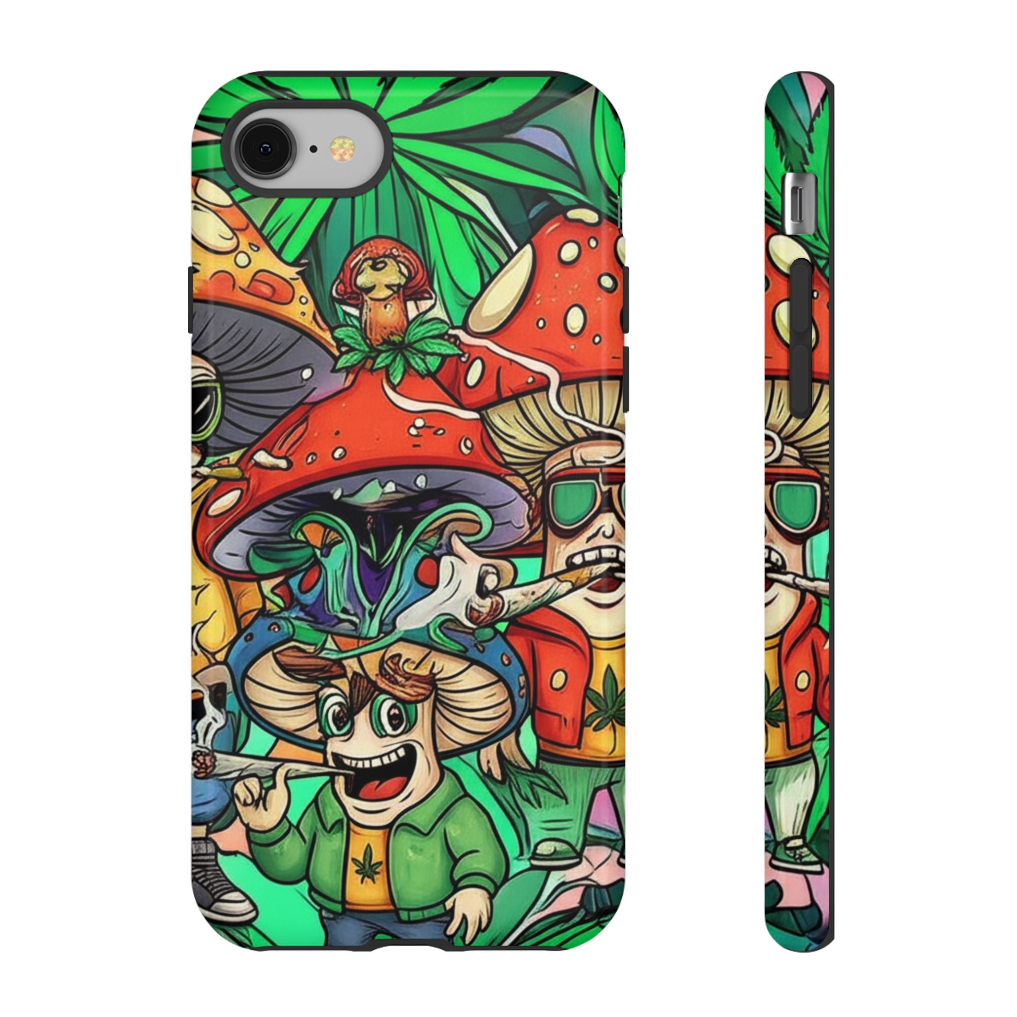 Vibrant Phone Case Featuring Funky Mushroom Art, Tough Cases, Trendy Accessories, Unique Gifts, Eclectic Style, Phone Protection