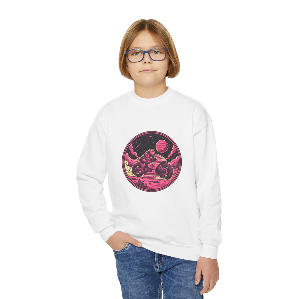 Cosmic Adventure Youth Crewneck Sweatshirt | Perfect for Teens, Outer Space Lovers, Birthday Gift, Casual Wear, Cozy Comfort