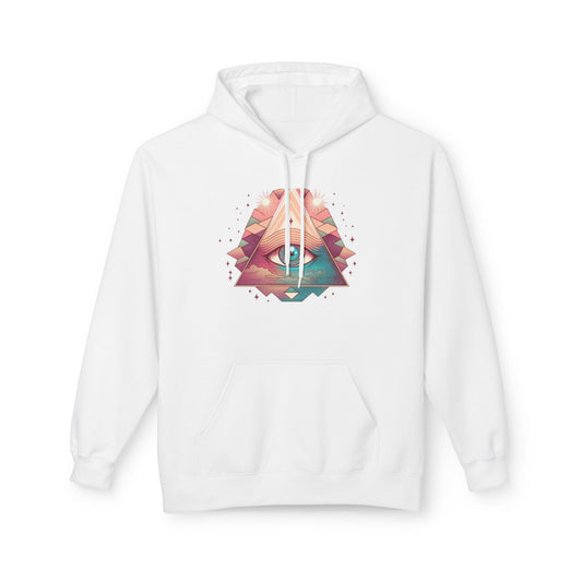 Mystical Eye Graphic Hoodie, Comfortable Fleece Hoodie for Casual Wear, Bohemian Style Sweatshirt, Perfect Gift for Art Lovers
