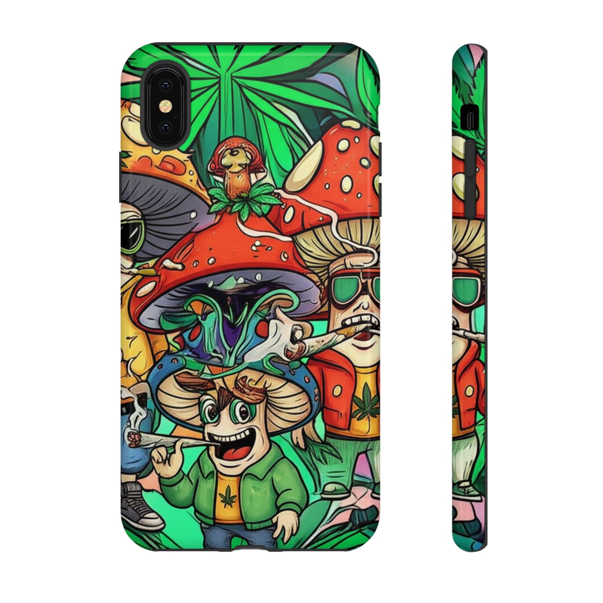 Vibrant Phone Case Featuring Funky Mushroom Art, Tough Cases, Trendy Accessories, Unique Gifts, Eclectic Style, Phone Protection
